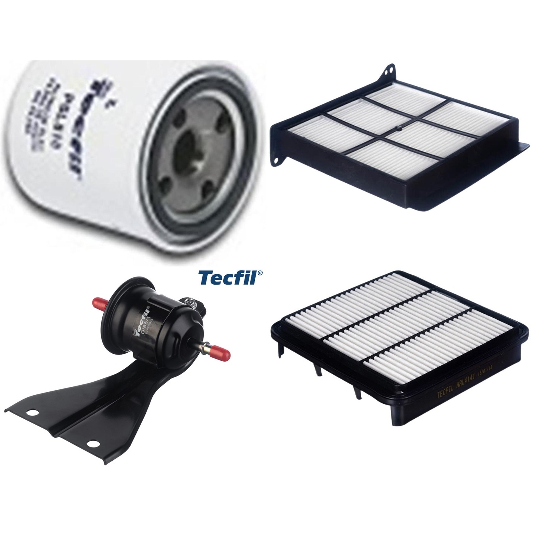 Kit Filtros de Ar do Motor, Óleo, Cabine e Combustível - Tecfil - ACP483 / ARL4141 / GI85/1 / PSL818