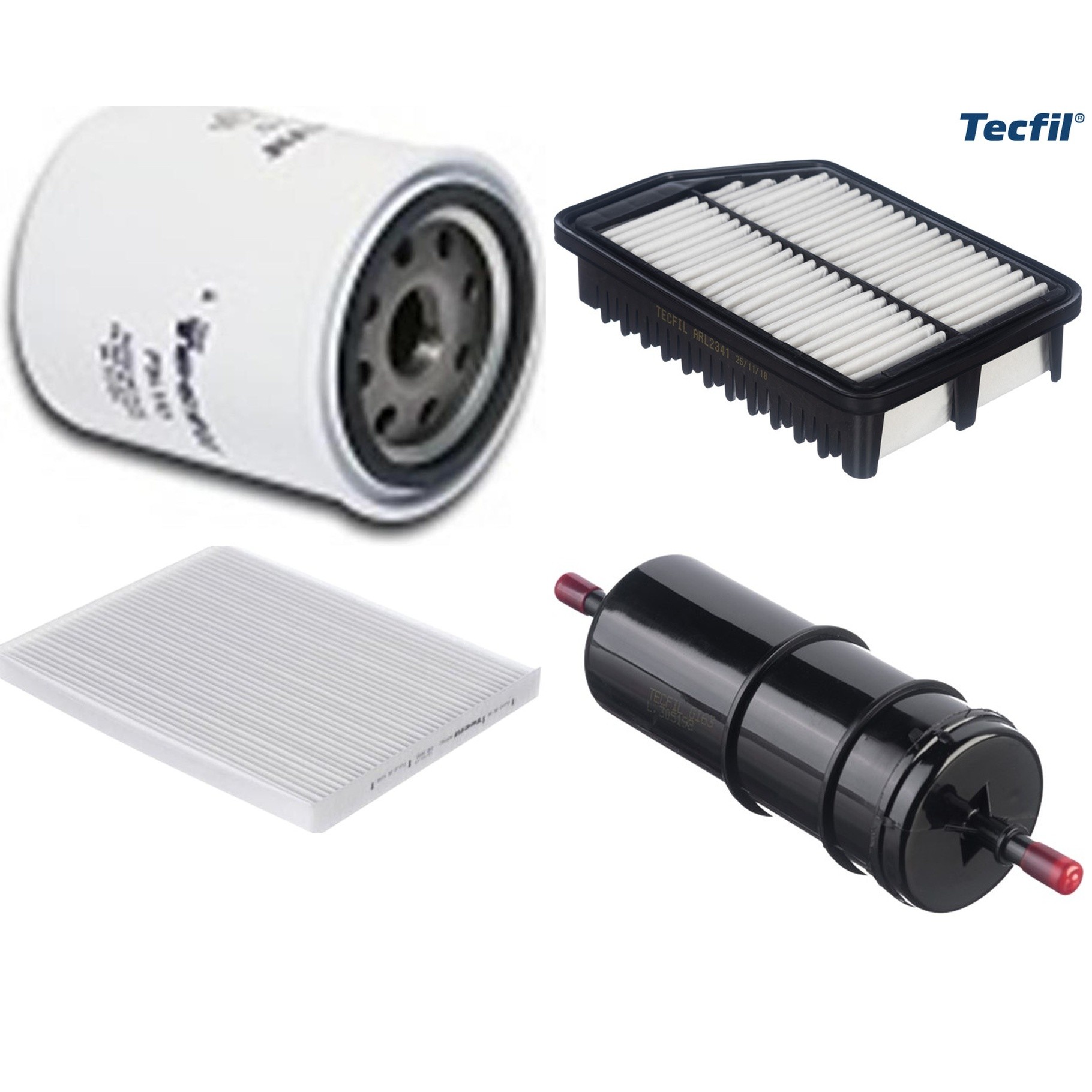 Kit Filtros de Ar do Motor, Óleo, Cabine e Combustível - Tecfil - ACP982 / ARL2341 / GI63 / PSL152