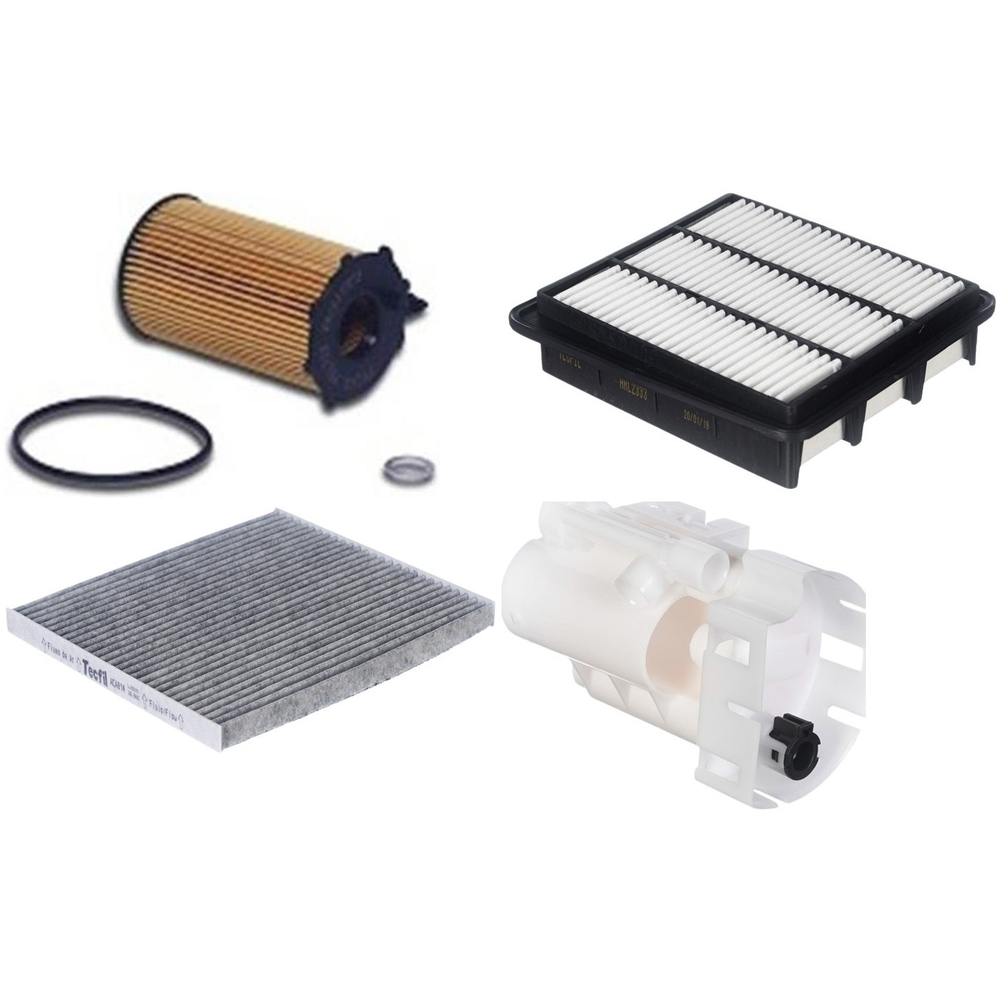 Kit Filtro de Ar, Combustível, Óleo e Ar Condicionado - Tecfil - ACA814 / ARL2333 / FBT2363 / PEL722