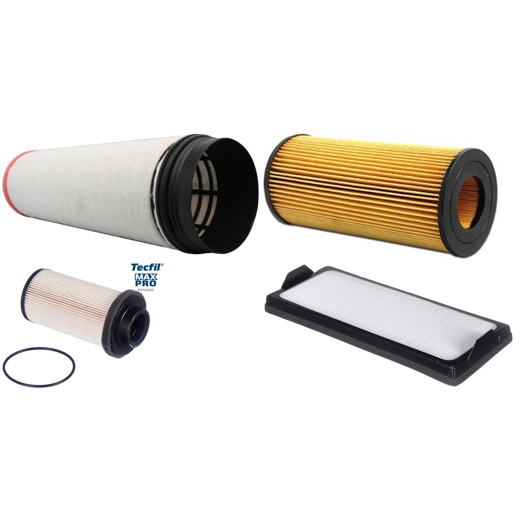Kit Filtros de Ar do Motor, Óleo, Cabine e Combustível - Tecfil - ACP969/1 / ASR941 / PEC3021 / PEL2004