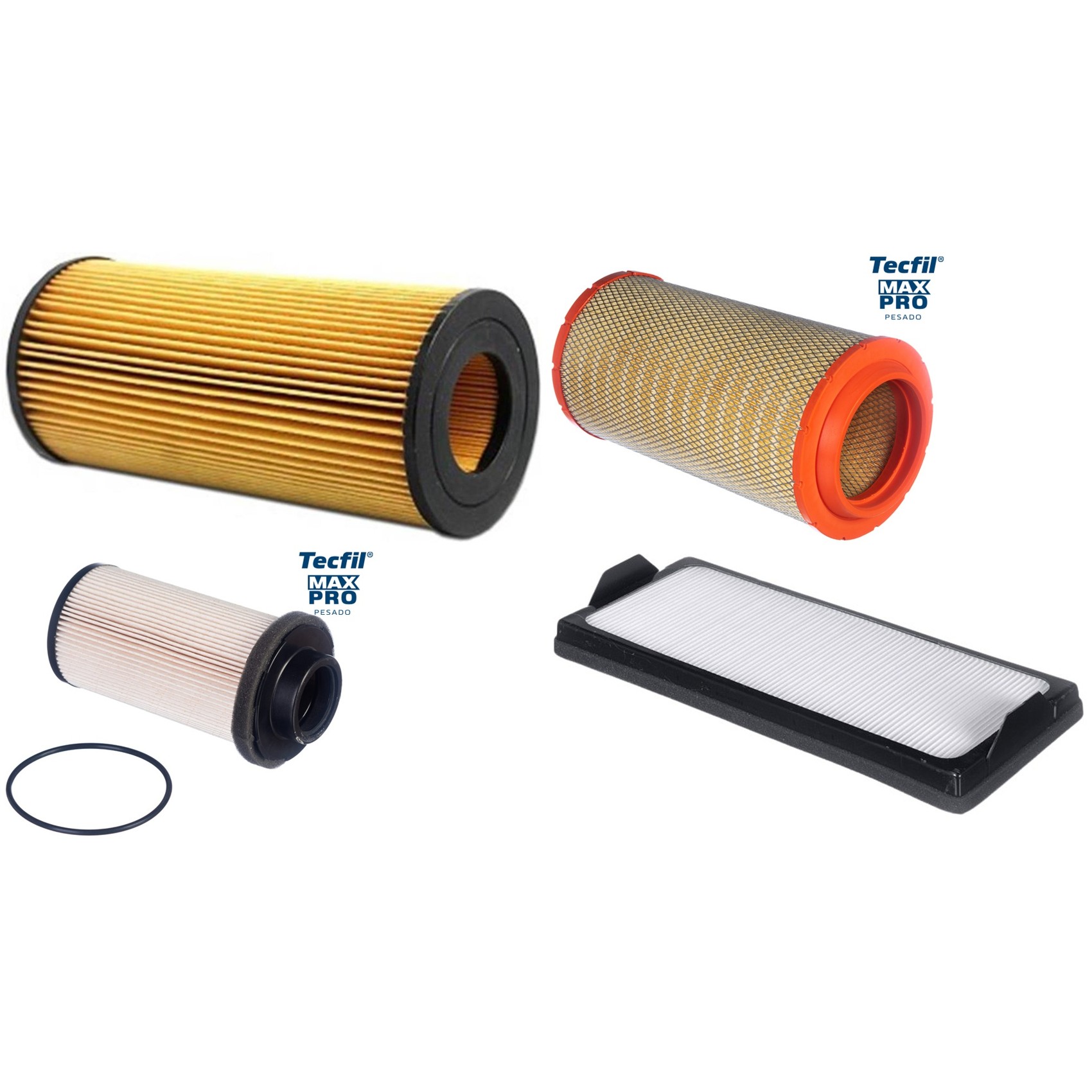 Kit Filtros de Ar do Motor, Óleo, Cabine e Combustível - Tecfil - ACP969/1 / ARS9840 / PEC3021 / PEL2004