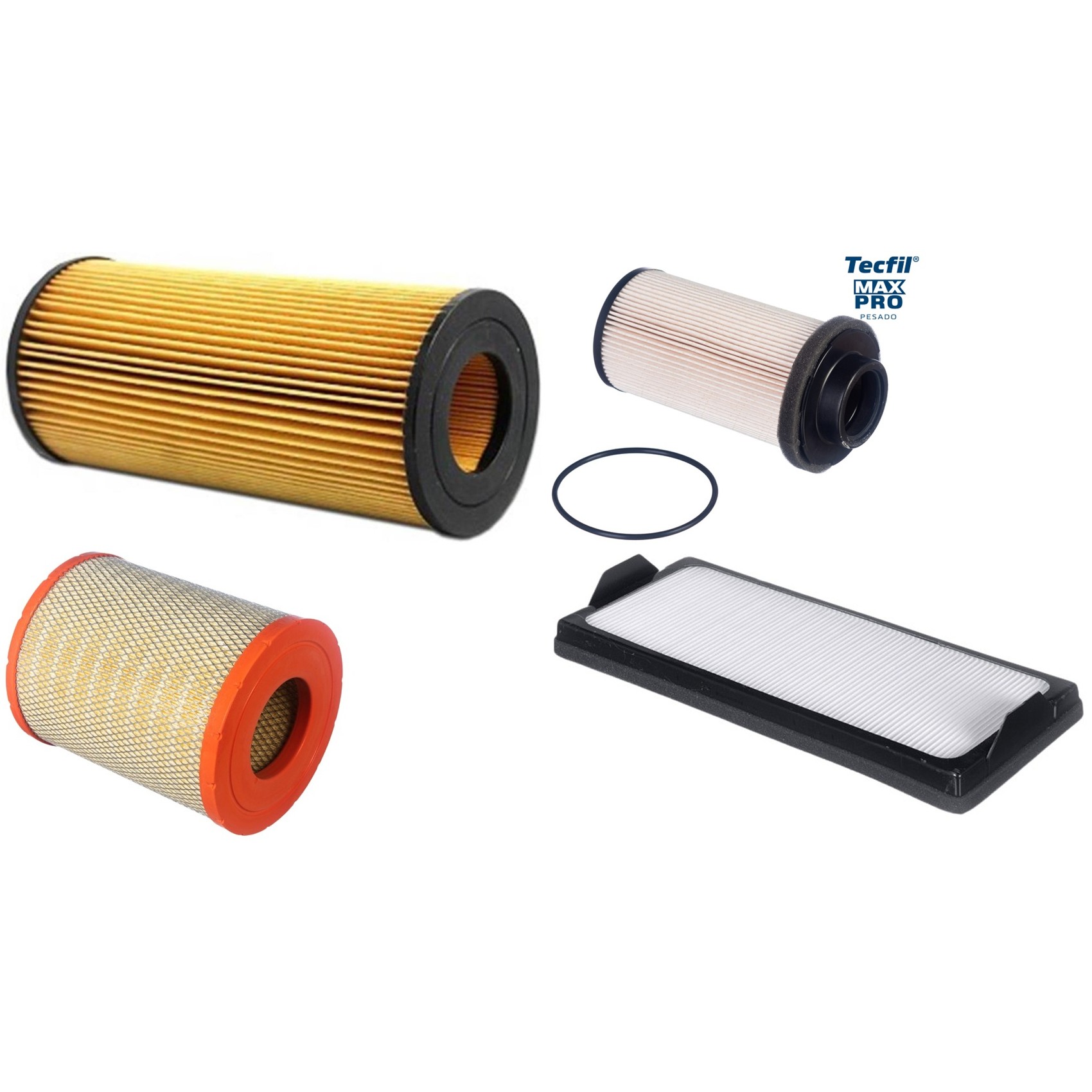 Kit Filtros de Ar do Motor, Óleo, Cabine e Combustível - Tecfil - ACP969/1 / AP9496/1 / PEC3021 / PEL2004