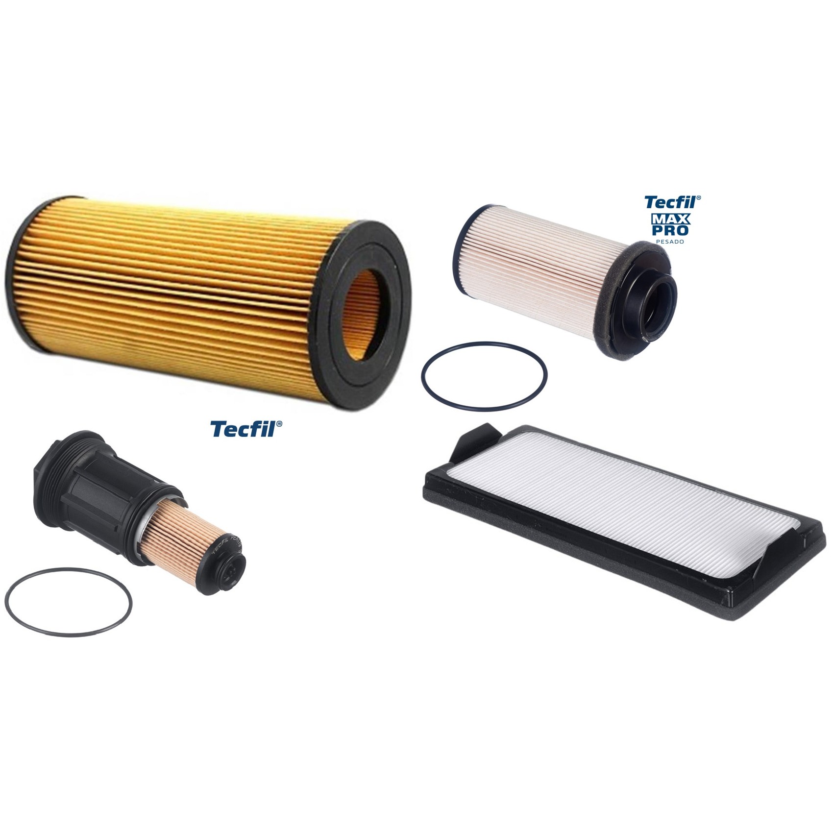 Kit Filtros de Ar do Motor, Óleo, Cabine e Combustível - Tecfil - ACP969/1 / PEA179 / PEC3021 / PEL2004