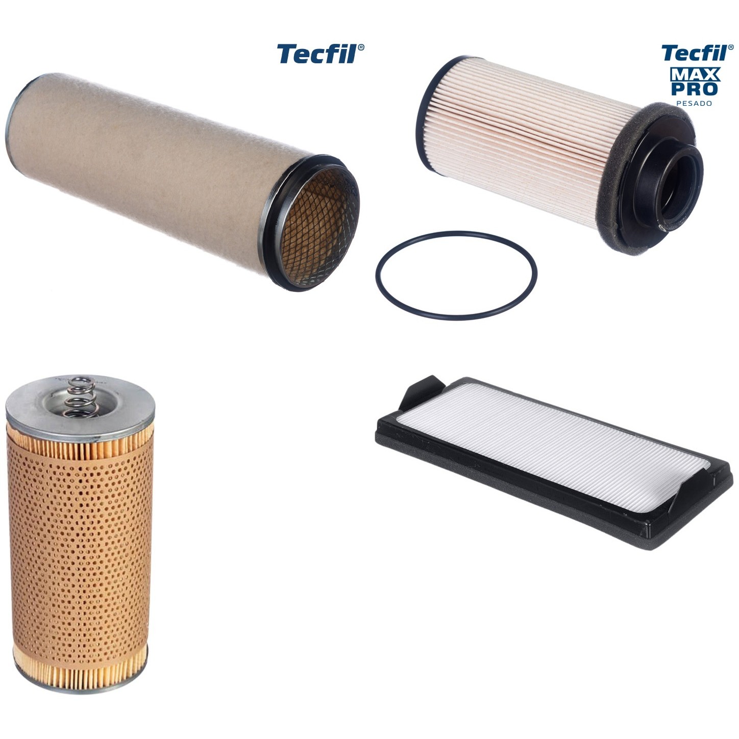Kit Filtros de Ar do Motor, Óleo, Cabine e Combustível - Tecfil - ACP969/1 / AS860 / PEC3021 / PL447