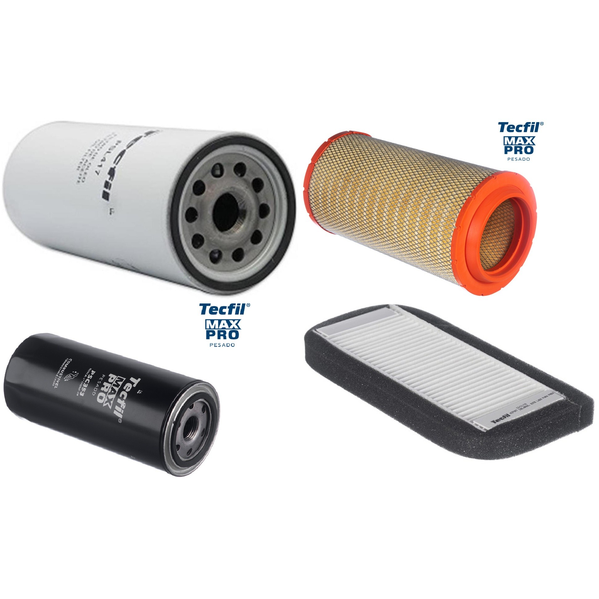 Kit Filtros de Ar do Motor, Óleo, Cabine e Combustível - Tecfil - ACP947 / ARS9840 / PSC353 / PSL417