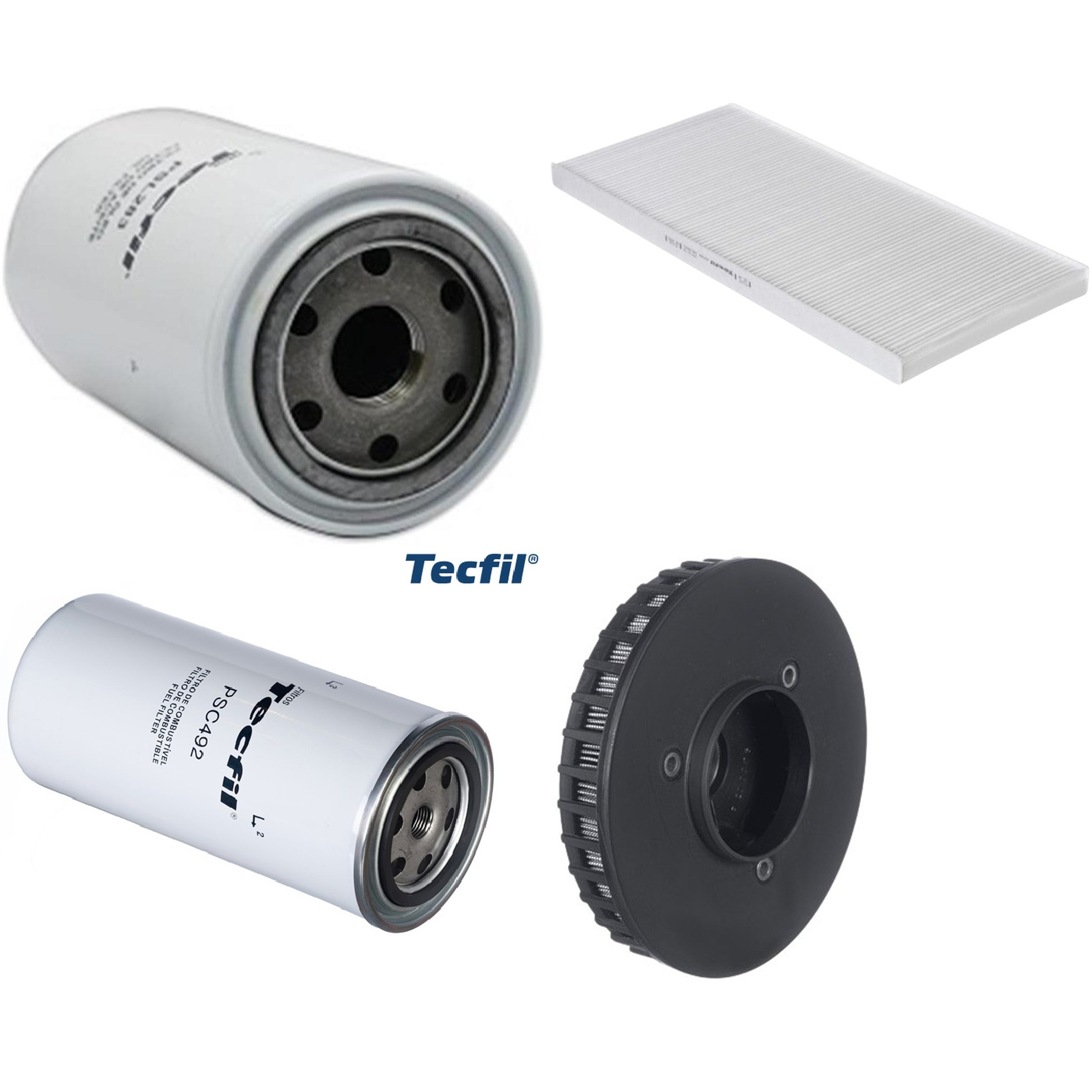 Kit Filtros de Ar do Motor, Óleo, Cabine e Combustível - Tecfil - ACP966 / AR6862 / PSC492 / PSL283