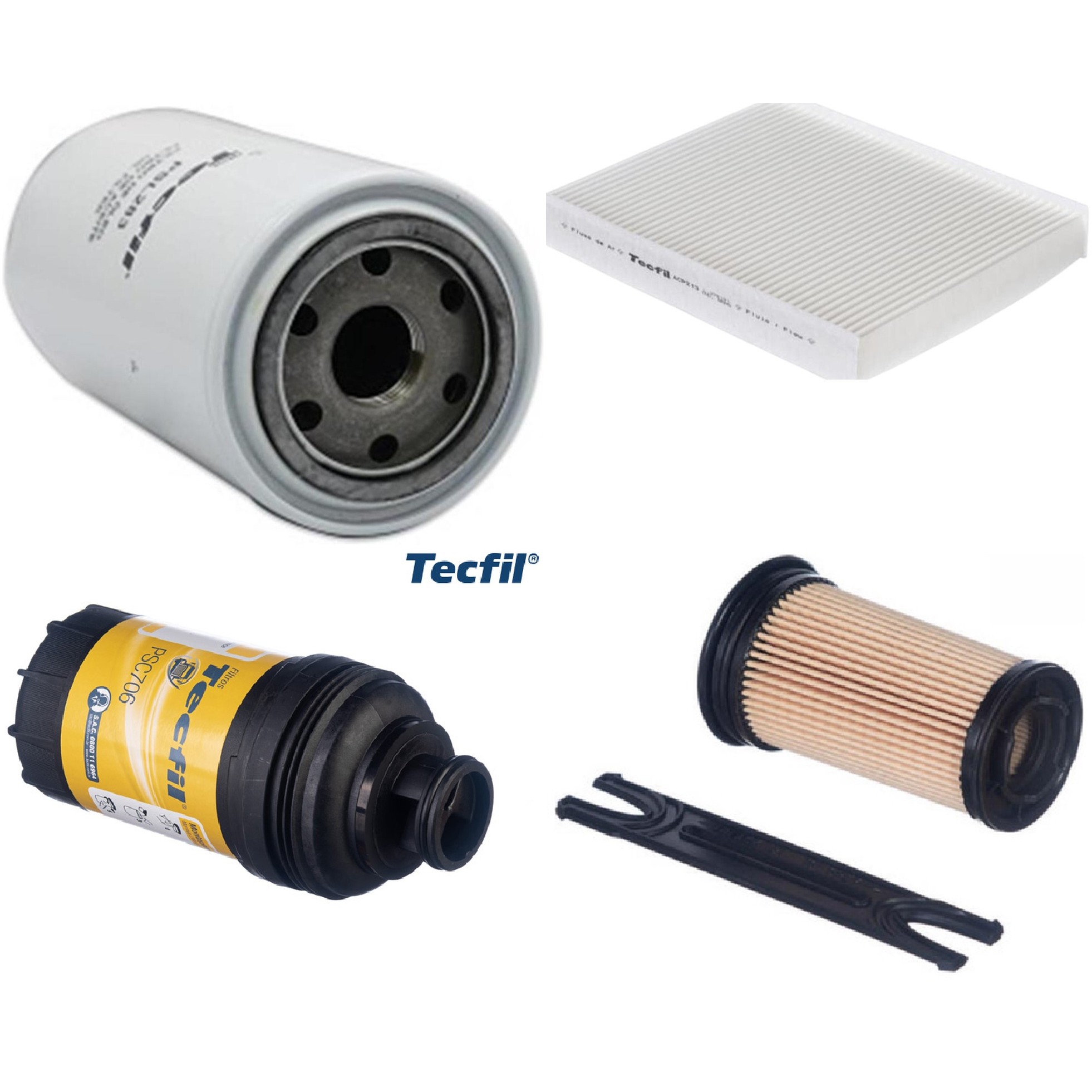 Kit Filtros de Ar do Motor, Óleo, Cabine e Combustível - Tecfil - ACP213 / PEA161 / PSC706 / PSL283