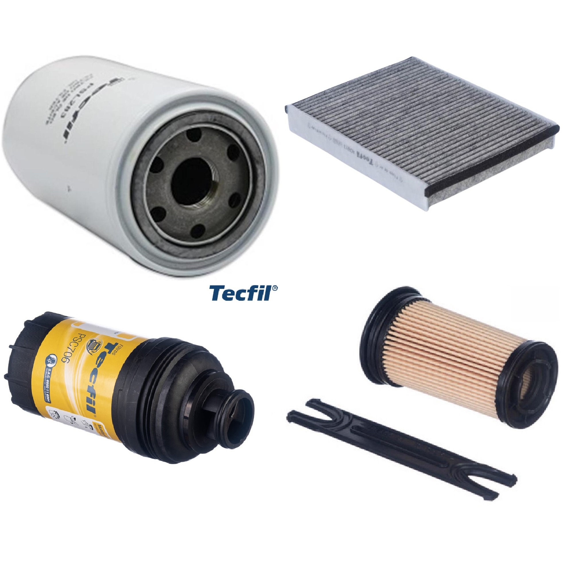 Kit Filtros de Ar do Motor, Óleo, Cabine e Combustível - Tecfil - ACA213 / PEA161 / PSC706 / PSL283