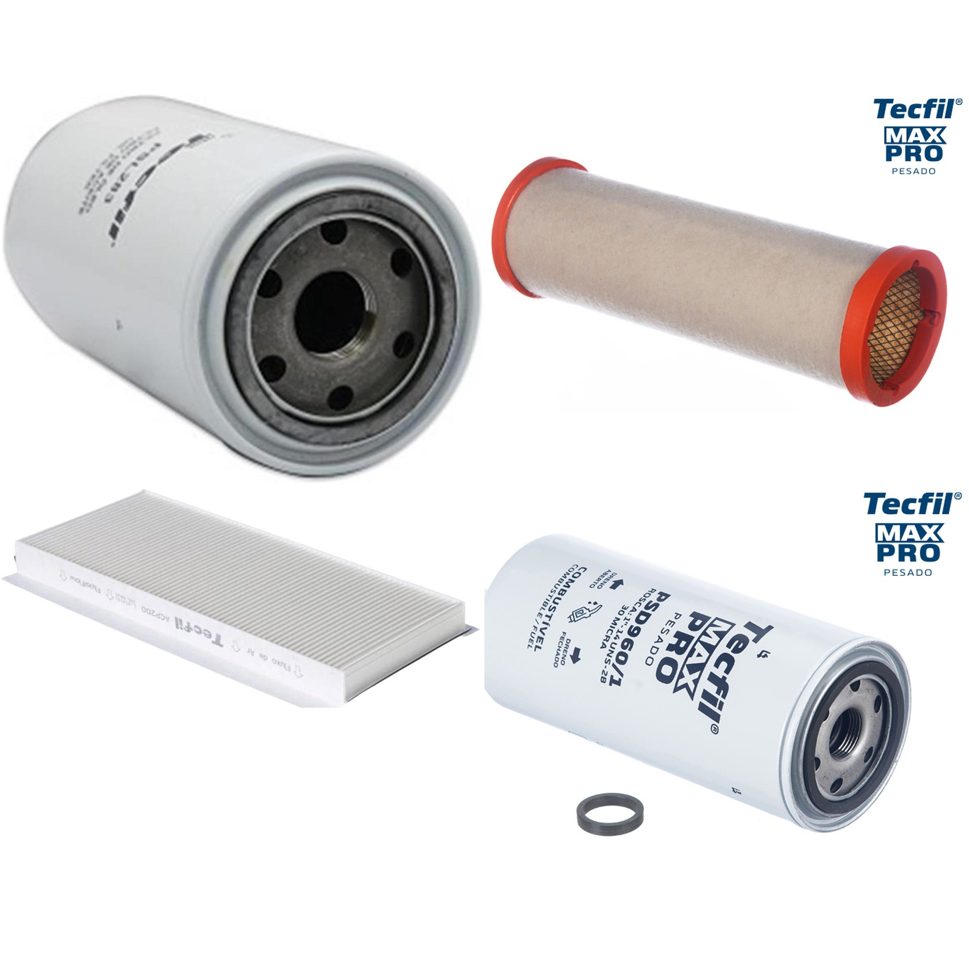 Kit Filtros de Ar do Motor, Óleo, Cabine e Combustível - Tecfil - ACP200 / ASR839 / PSD960/1 / PSL283