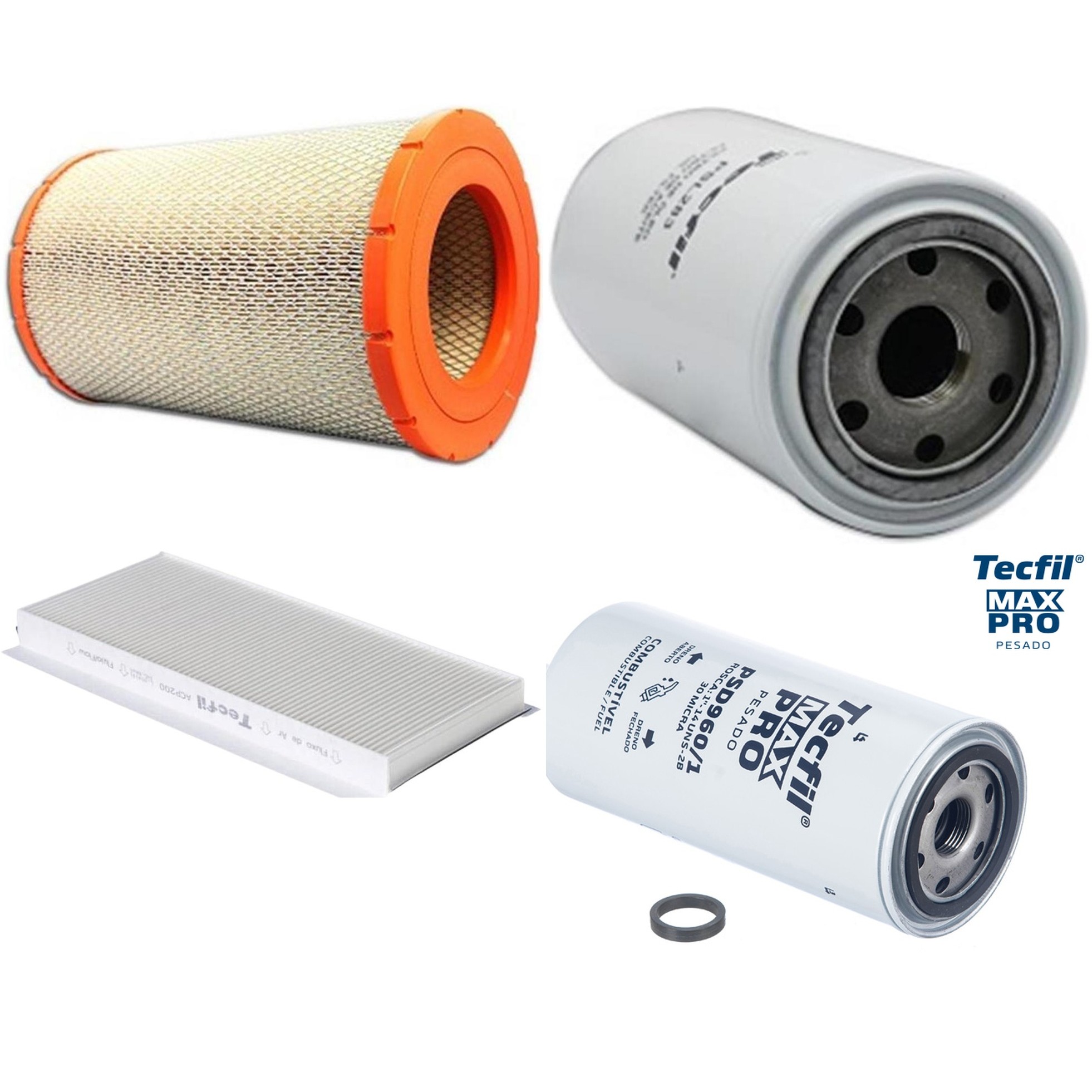 Kit Filtros de Ar do Motor, Óleo, Cabine e Combustível - Tecfil - ACP200 / ARS9839 / PSD960/1 / PSL283