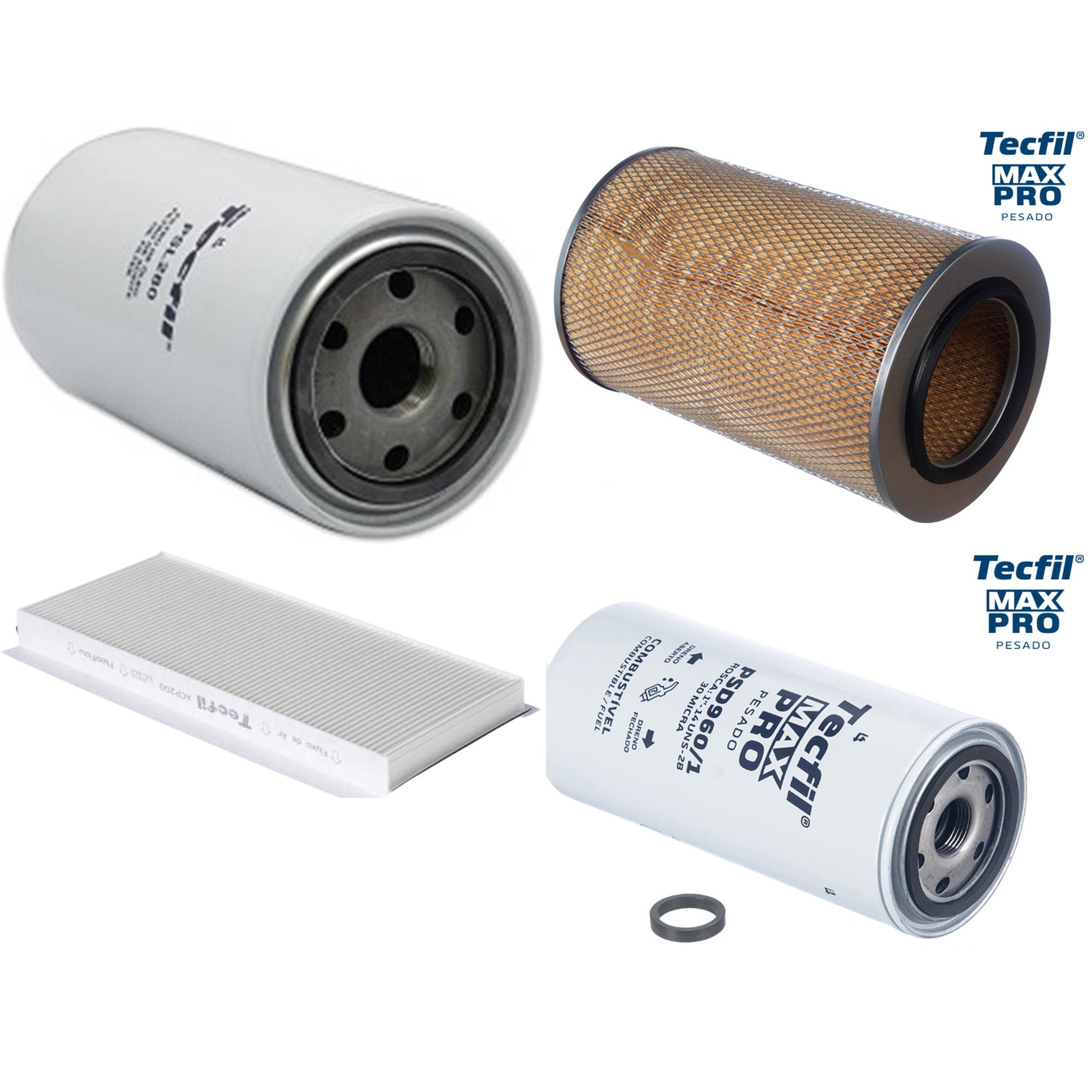Kit Filtros de Ar do Motor, Óleo, Cabine e Combustível - Tecfil - ACP200 / AP5461 / PSD960/1 / PSL280