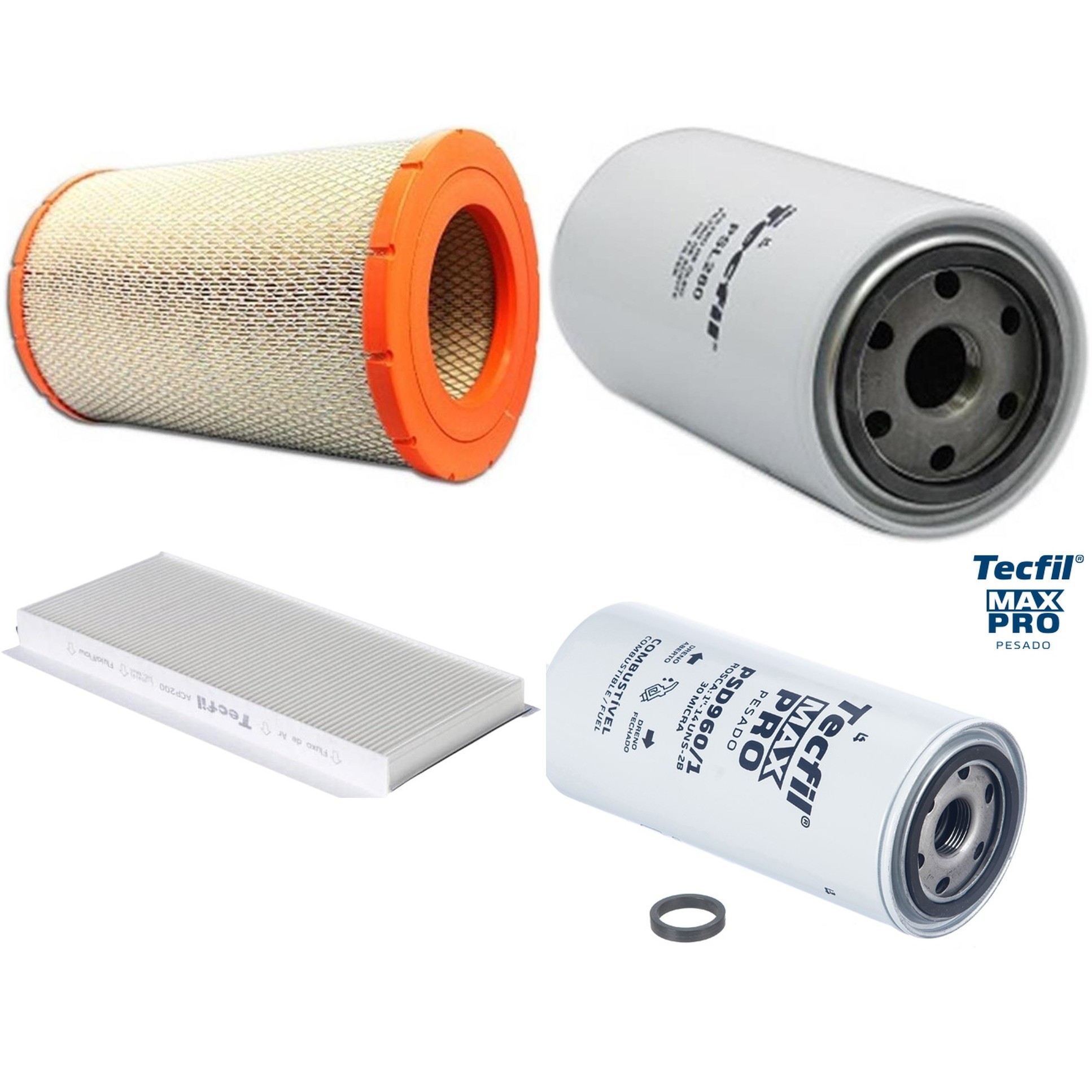 Kit Filtros de Ar do Motor, Óleo, Cabine e Combustível - Tecfil - ACP200 / ARS9839 / PSD960/1 / PSL280