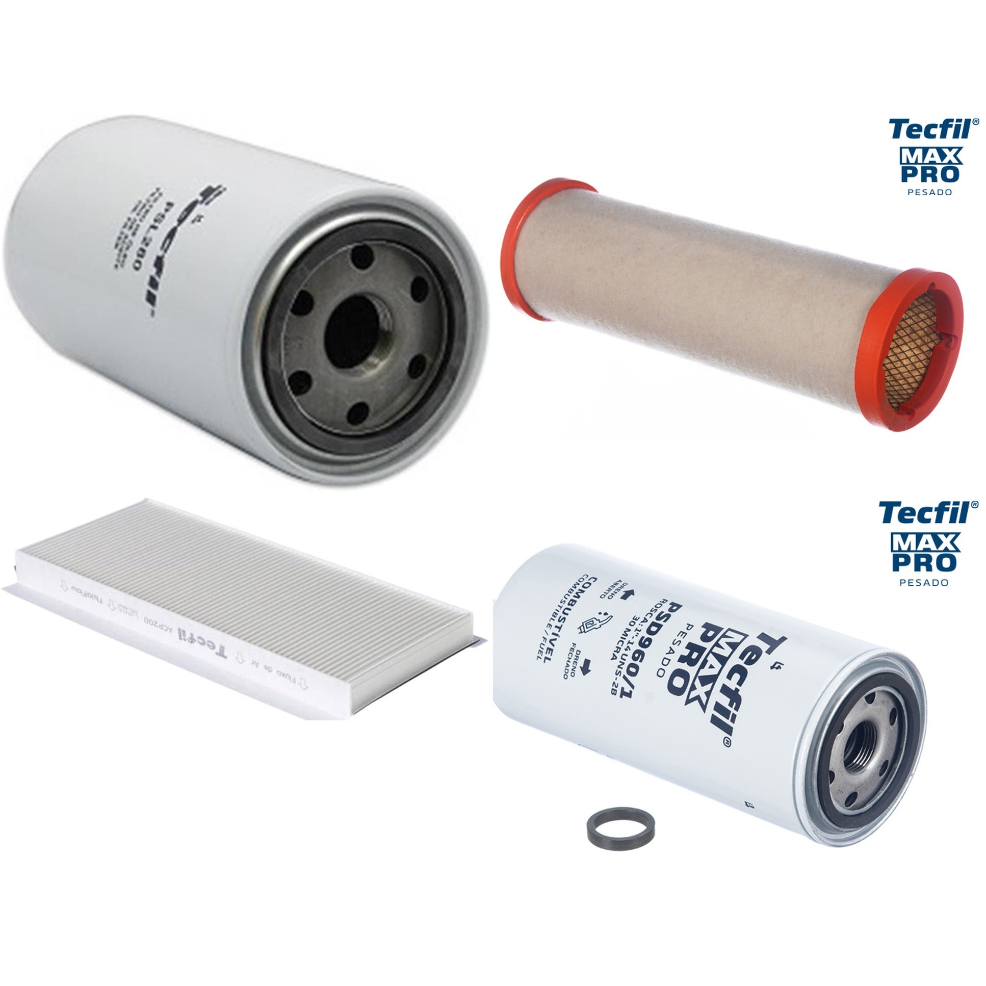 Kit Filtros de Ar do Motor, Óleo, Cabine e Combustível - Tecfil - ACP200 / ASR839 / PSD960/1 / PSL280