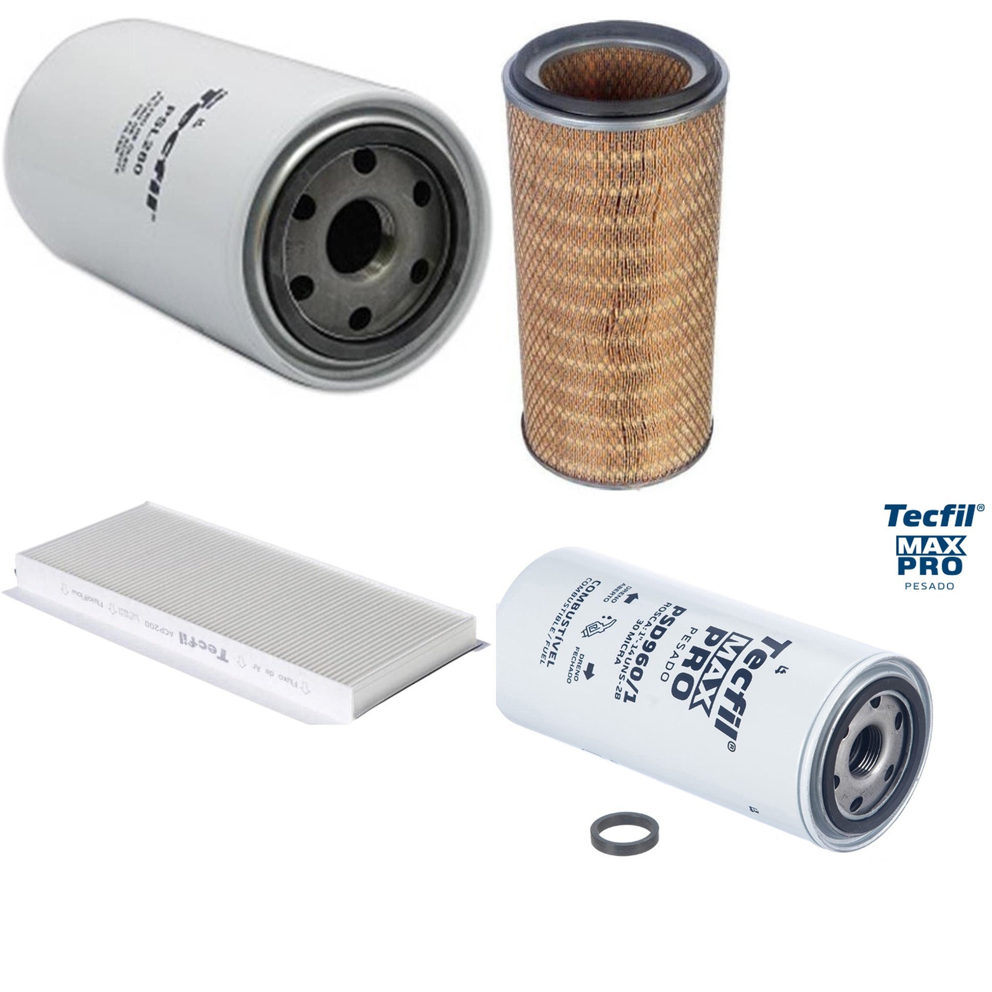 Kit Filtros de Ar do Motor, Óleo, Cabine e Combustível - Tecfil - ACP200 / AP5460 / PSD960/1 / PSL280