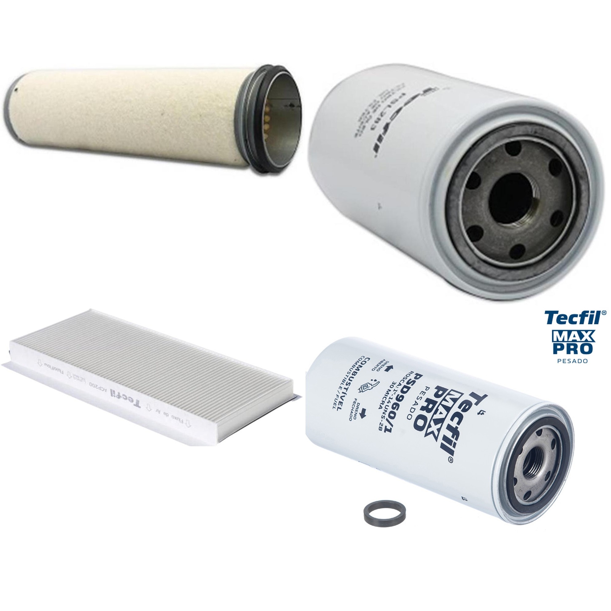 Kit Filtros de Ar do Motor, Óleo, Cabine e Combustível - Tecfil - ACP200 / AS820 / PSD960/1 / PSL283