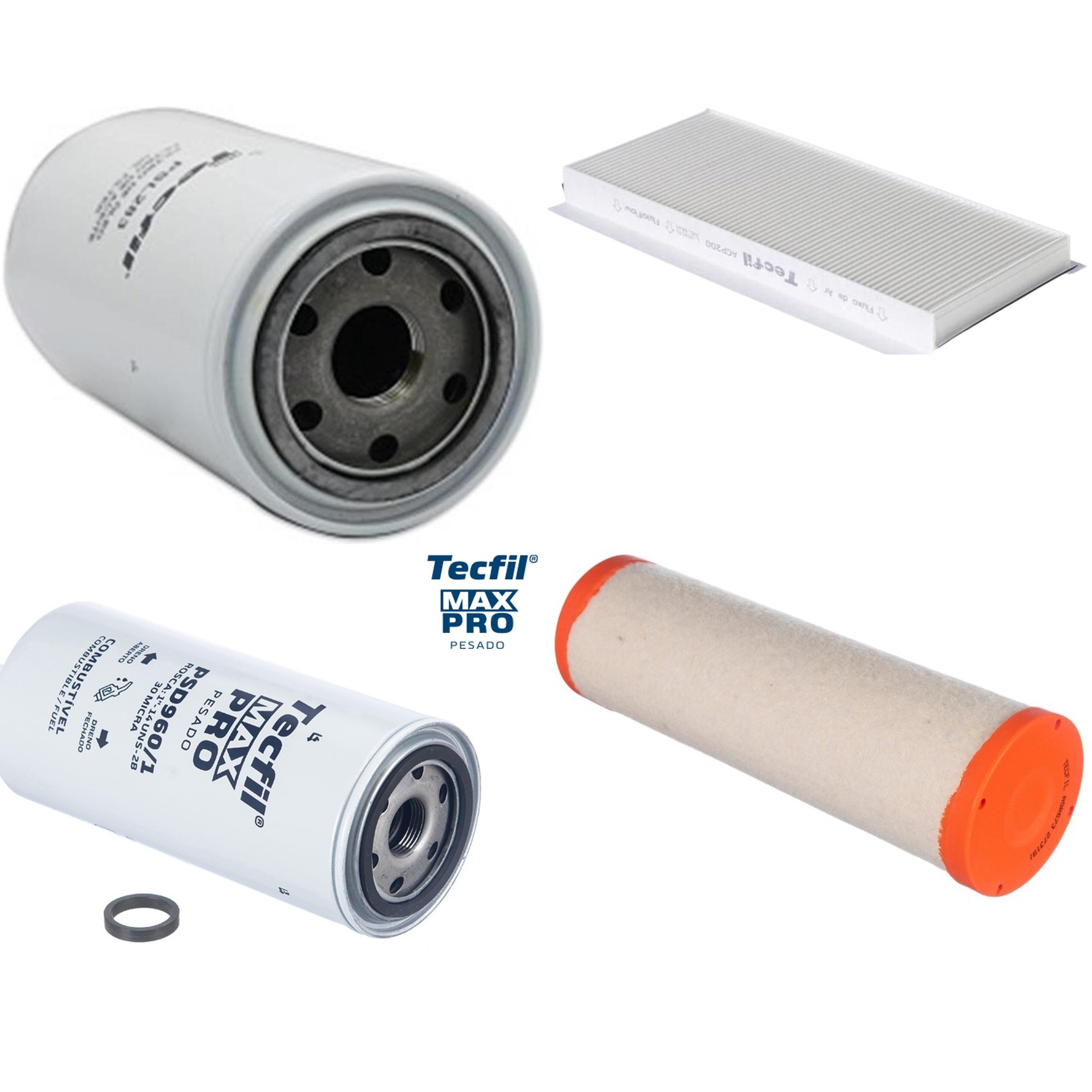 Kit Filtros de Ar do Motor, Óleo, Cabine e Combustível - Tecfil - ACP200 / ASR673 / PSD960/1 / PSL283