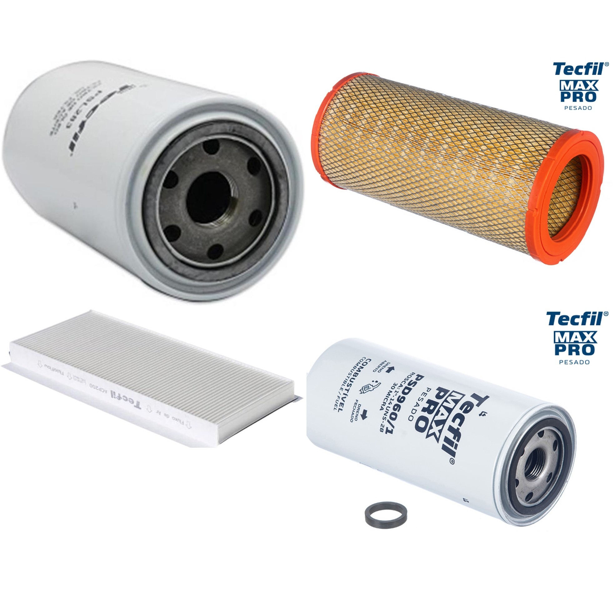 Kit Filtros de Ar do Motor, Óleo, Cabine e Combustível - Tecfil - ACP200 / ARS5673 / PSD960/1 / PSL283