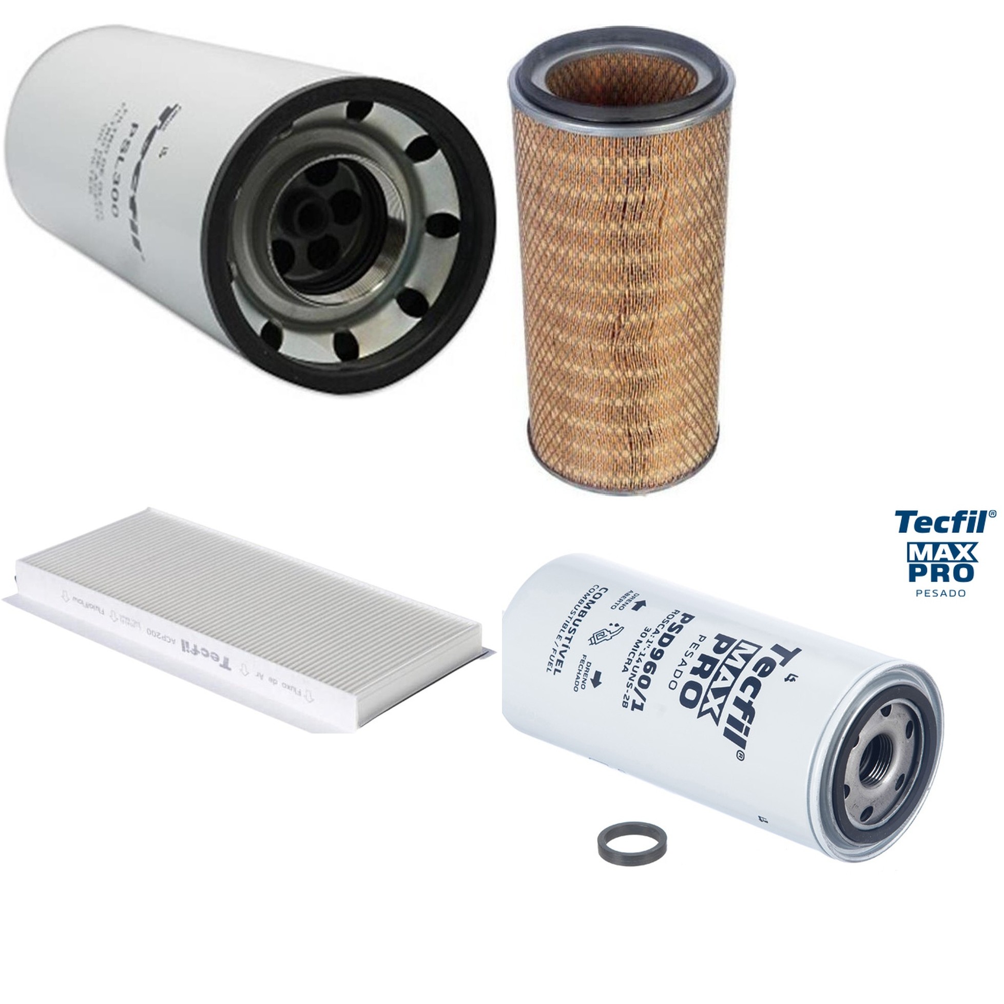 Kit Filtros de Ar do Motor, Óleo, Cabine e Combustível - Tecfil - ACP200 / AP5460 / PSD960/1 / PSL300