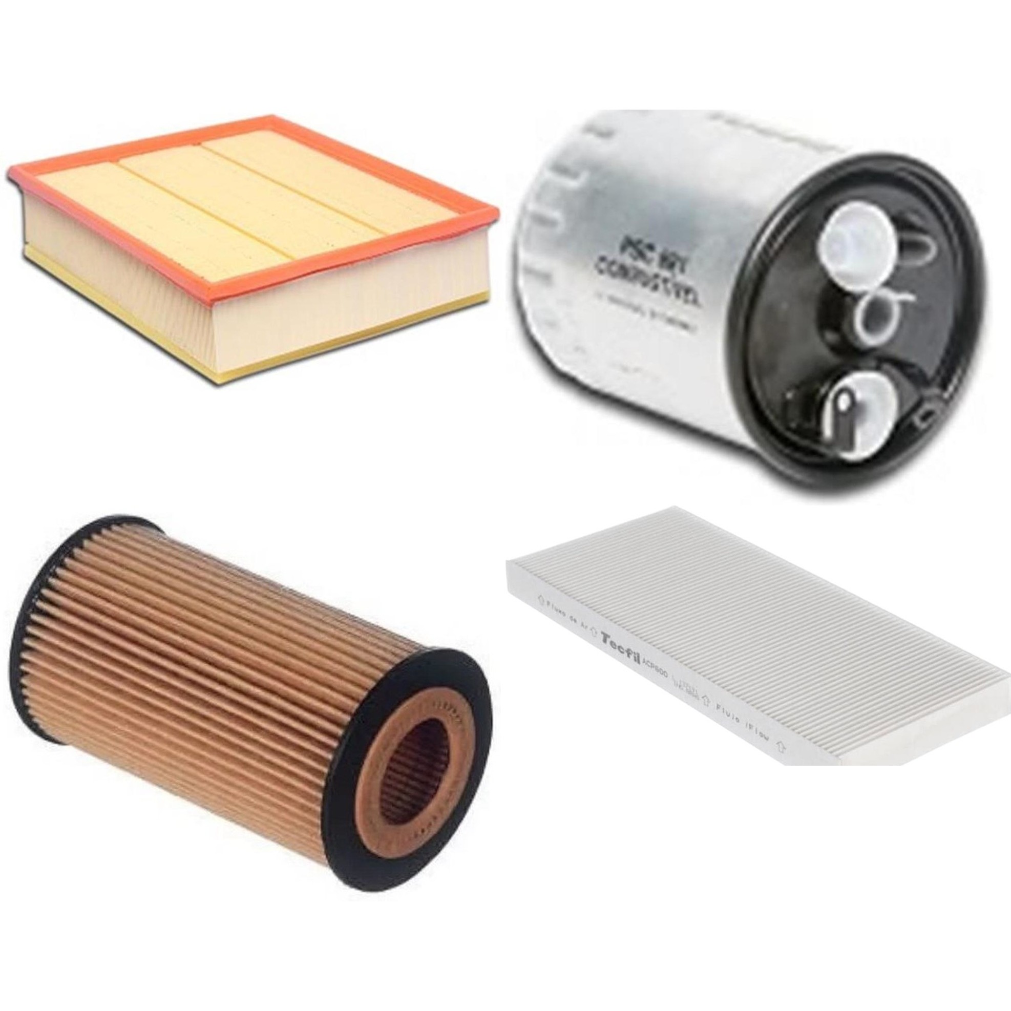 Kit Filtros de Ar do Motor, Óleo, Cabine e Combustível - Tecfil - ACP600 / ARL5310 / PEL676 / PSC881