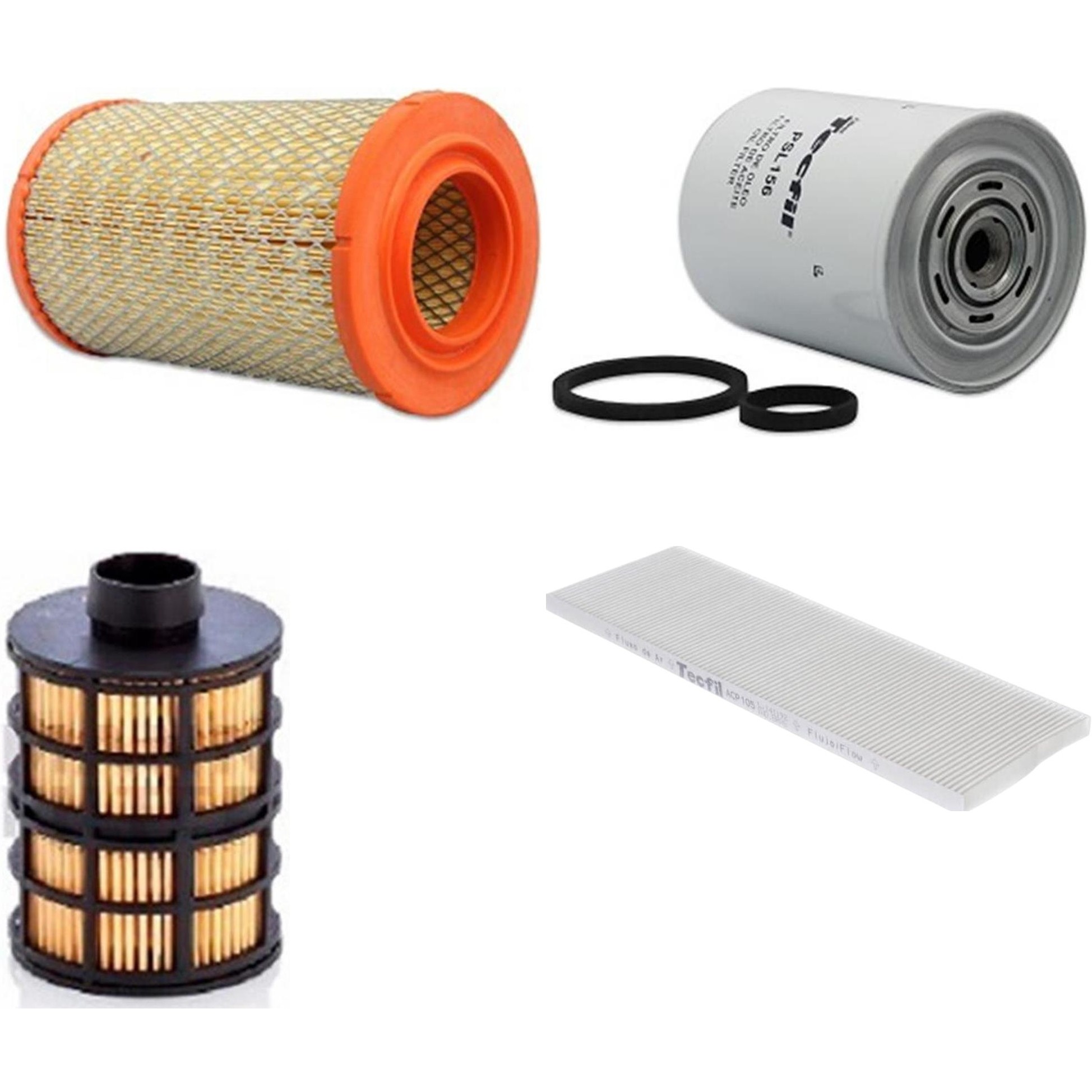Kit Filtros de Ar do Motor, Óleo, Cabine e Combustível - Tecfil - ACP105 / ARS1013 / PEC3023 / PSL156