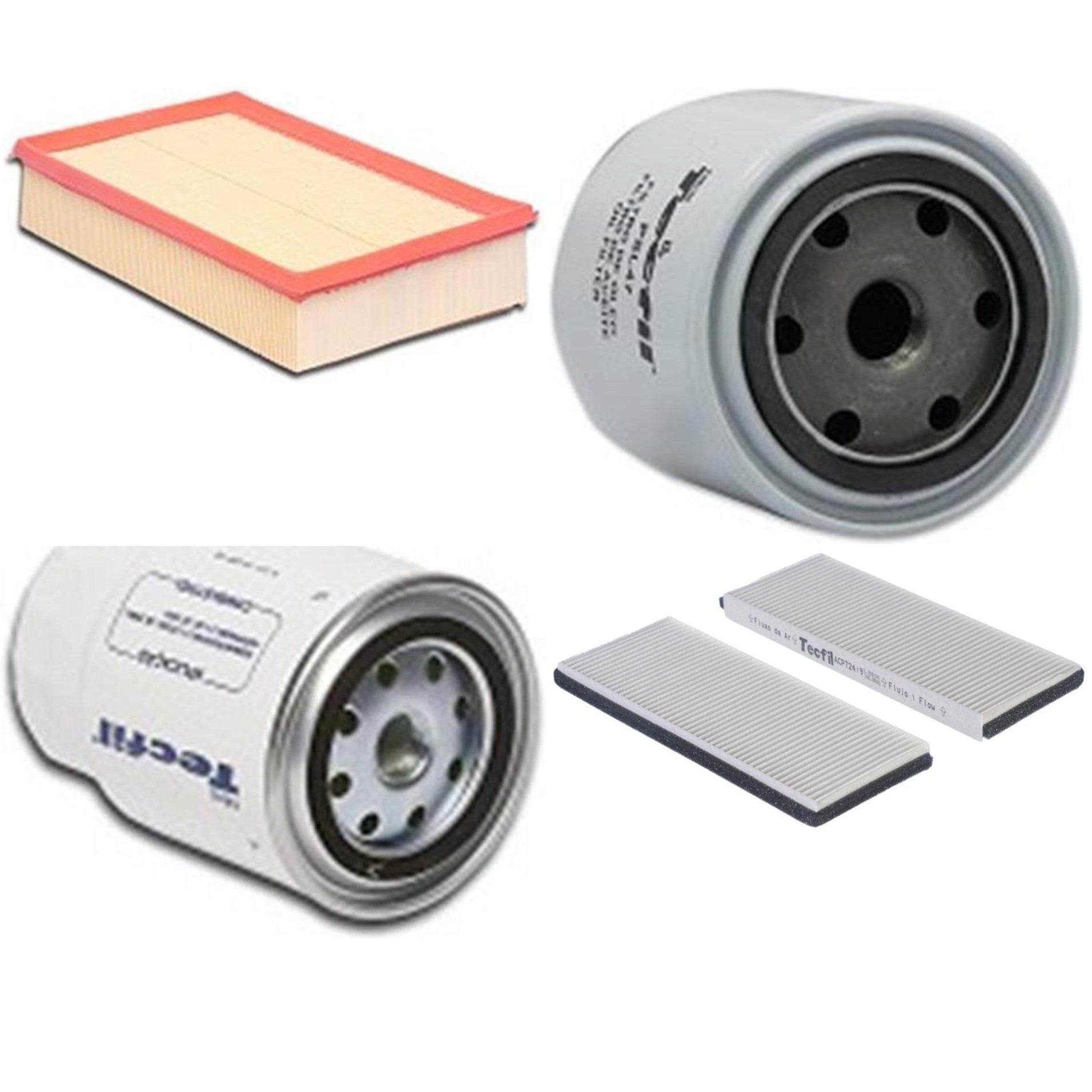 Kit Filtros de Ar do Motor, Óleo, Cabine e Combustível - Tecfil - ACP724/9 / ARL9600 / PSC993 / PSL47