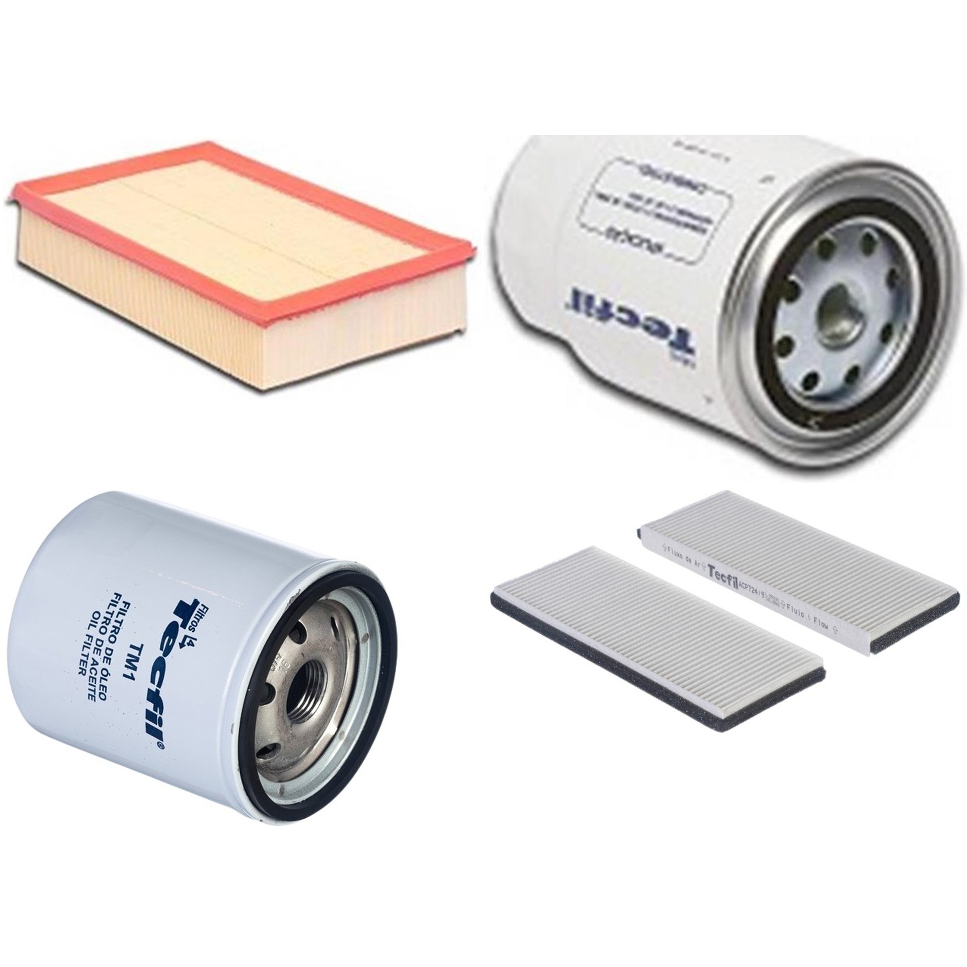 Kit Filtros de Ar do Motor, Óleo, Cabine e Combustível - Tecfil - ACP724/9 / ARL9600 / PSC993 / PSL34M-(TM1)