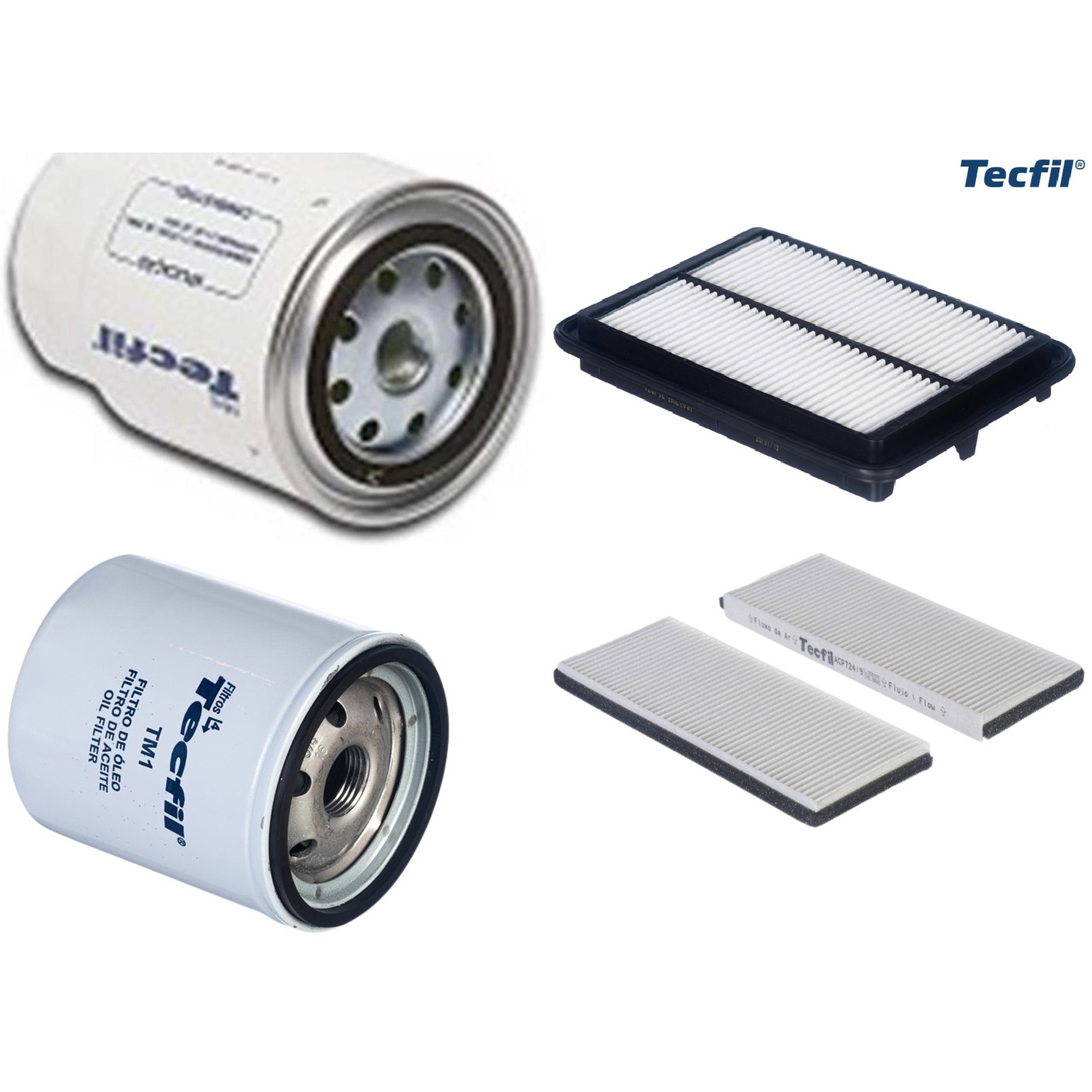 Kit Filtros de Ar do Motor, Óleo, Cabine e Combustível - Tecfil - ACP724/9 / ARL1657 / PSC993 / PSL34M-(TM1)