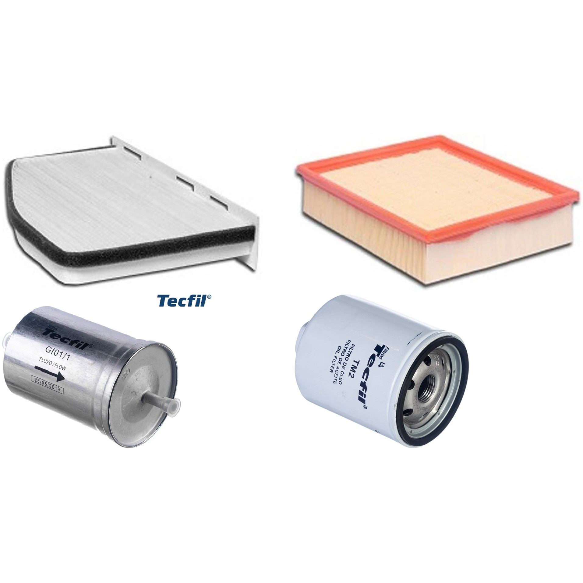 Kit Filtros de Ar do Motor, Óleo, Cabine e Combustível - Tecfil - ACP309 / ARL8837 / GI01/1 / PSL34MP-(TM2)