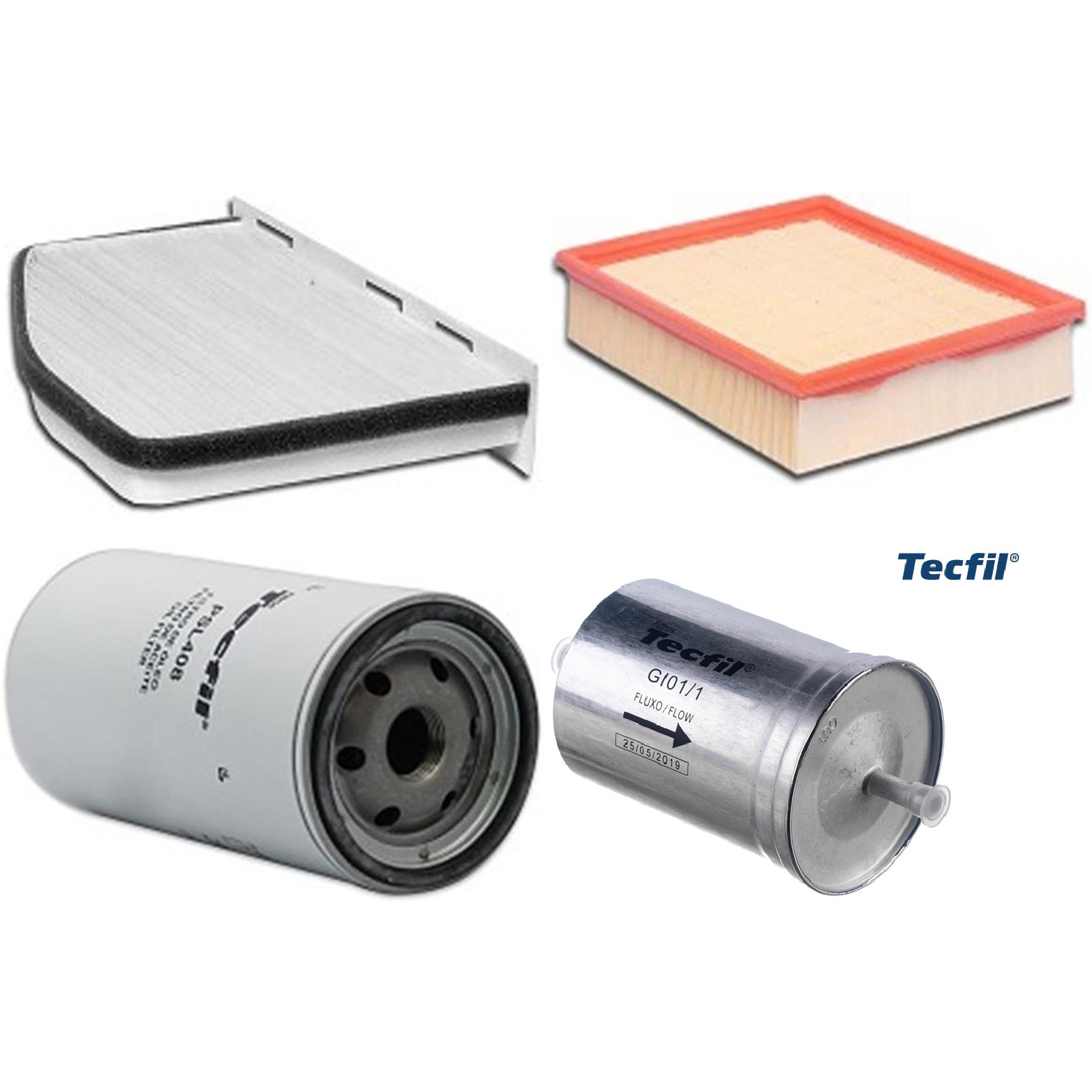 Kit Filtros de Ar do Motor, Óleo, Cabine e Combustível - Tecfil - ACP309 / ARL8837 / GI01/1 / PSL408