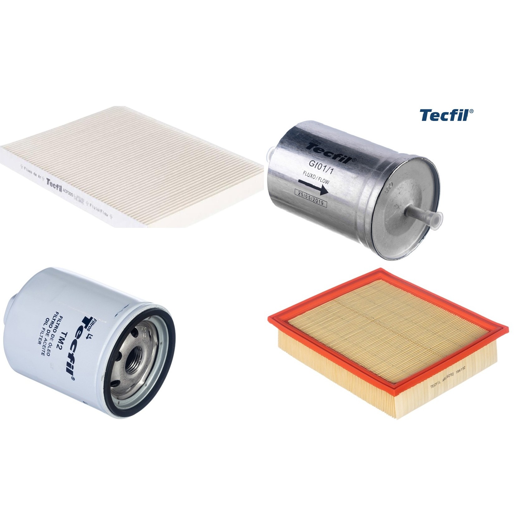 Kit Filtros de Ar do Motor, Óleo, Cabine e Combustível - Tecfil - ACP300 / ARL6092 / GI01/1 / PSL34MP-(TM2)