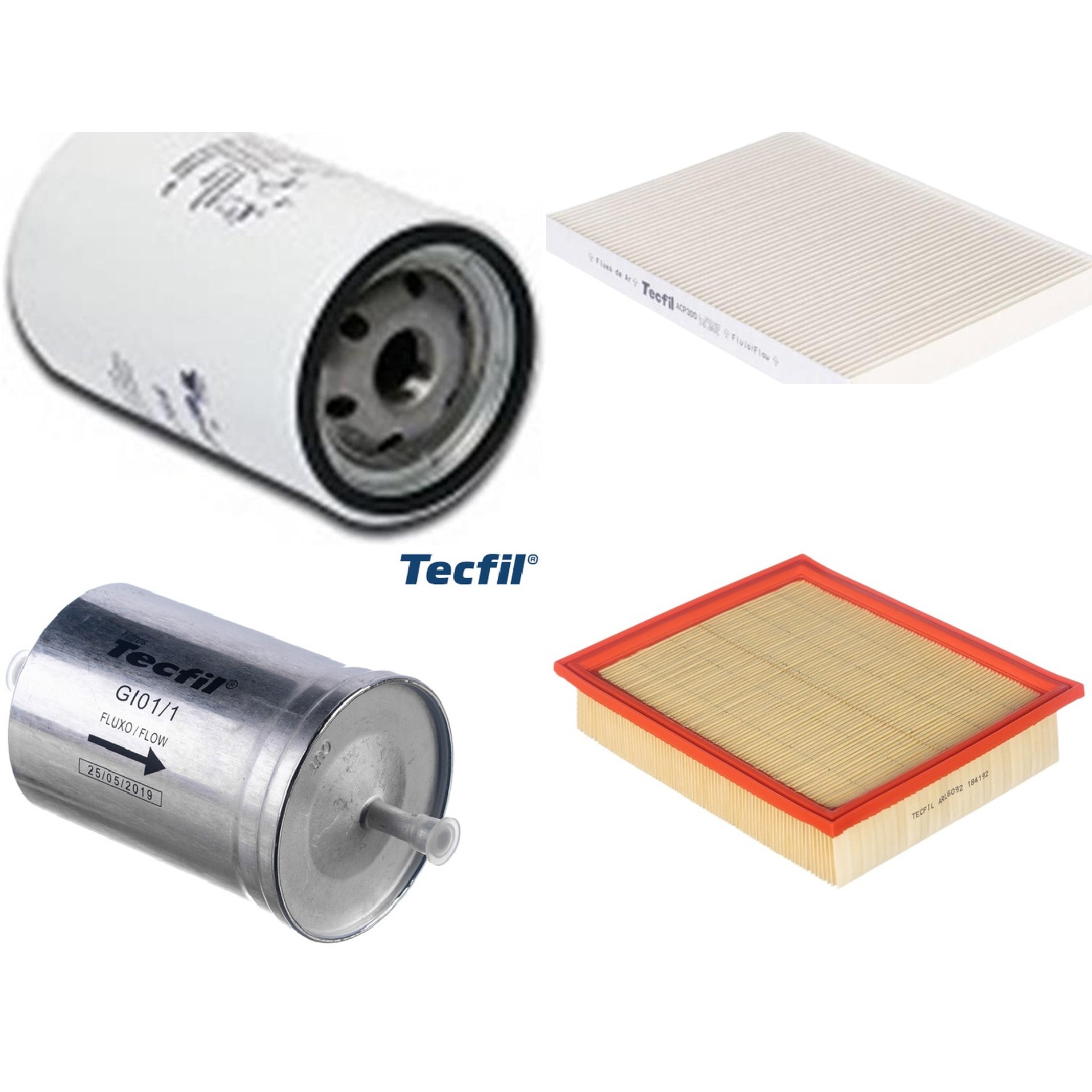 Kit Filtros de Ar do Motor, Óleo, Cabine e Combustível - Tecfil - ACP300 / ARL6092 / GI01/1 / PSL562