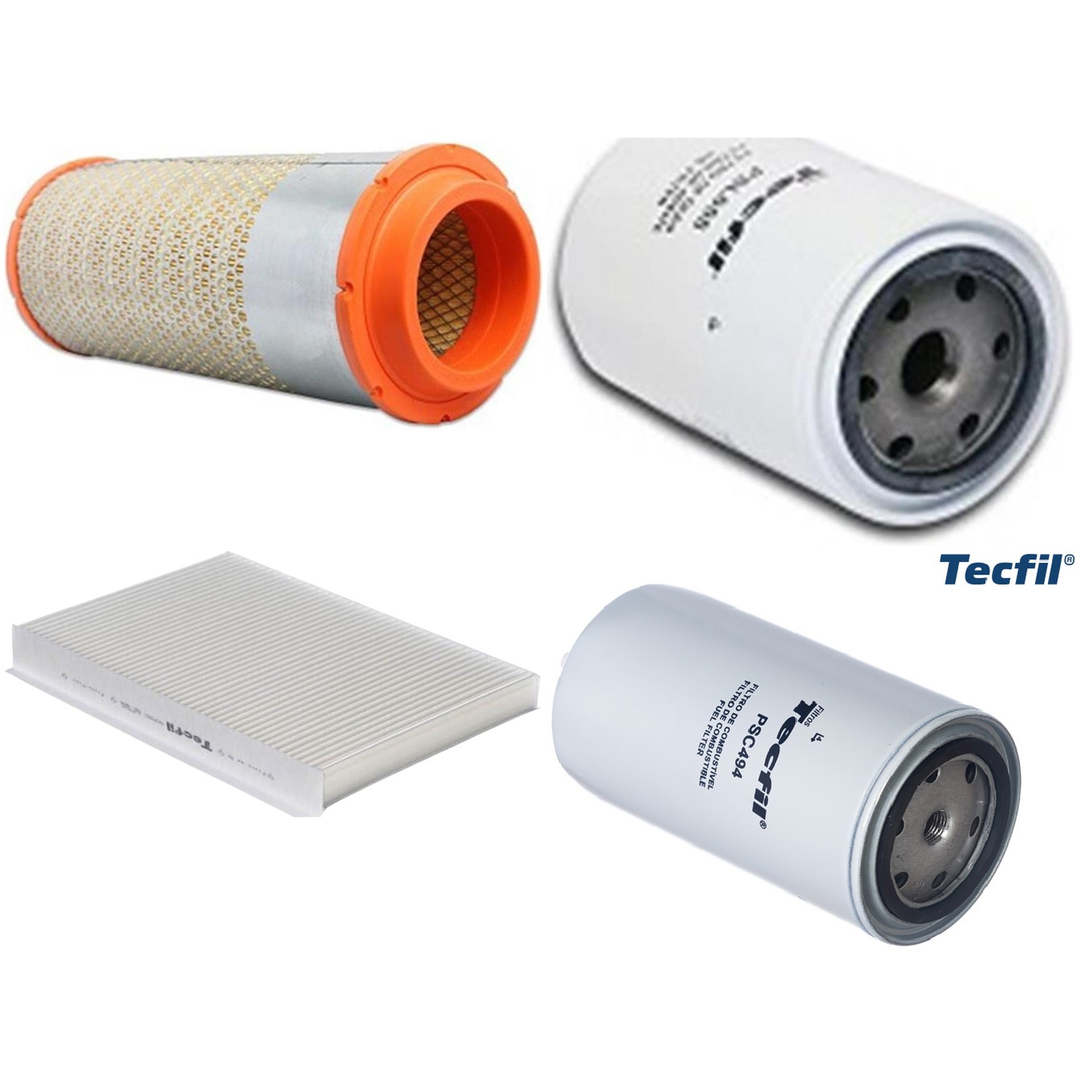 Kit Filtros de Ar do Motor, Óleo, Cabine e Combustível - Tecfil - ACP821 / ARS8236 / PSC494 / PSL655