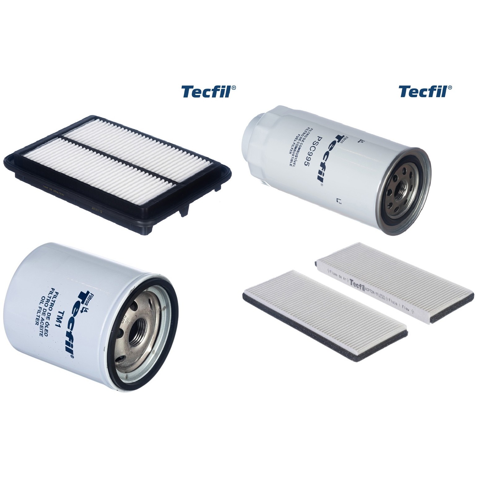 Kit Filtros de Ar do Motor, Óleo, Cabine e Combustível - Tecfil - ACP724/9 / ARL1657 / PSC995 / PSL34M-(TM1)