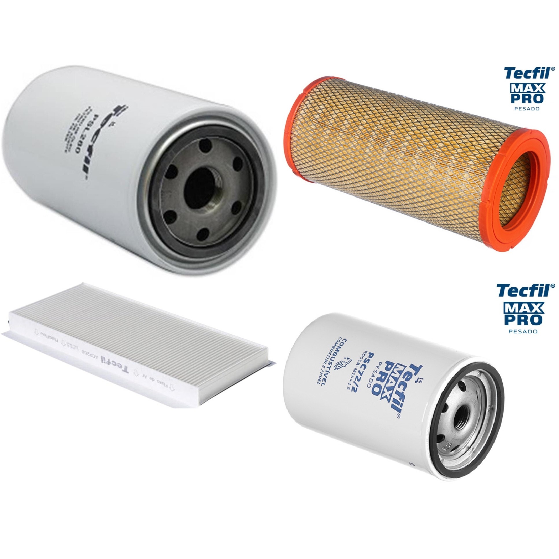 Kit Filtros de Ar do Motor, Óleo, Cabine e Combustível - Tecfil - ACP200 / ARS5673 / PSC72/2 / PSL280