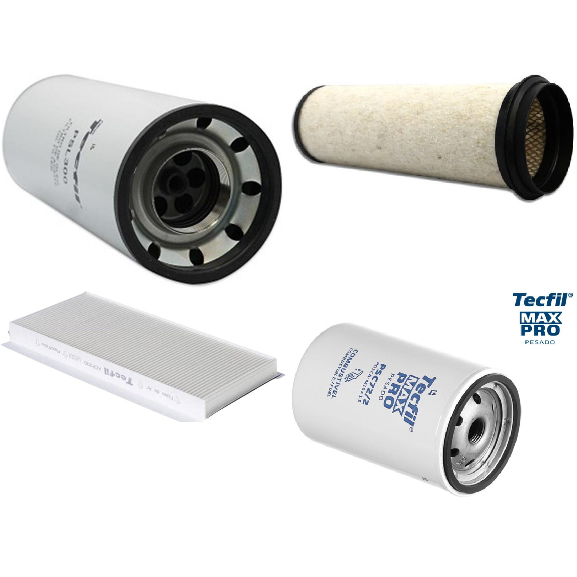 Kit Filtros de Ar do Motor, Óleo, Cabine e Combustível - Tecfil - ACP200 / AS836 / PSC72/2 / PSL300