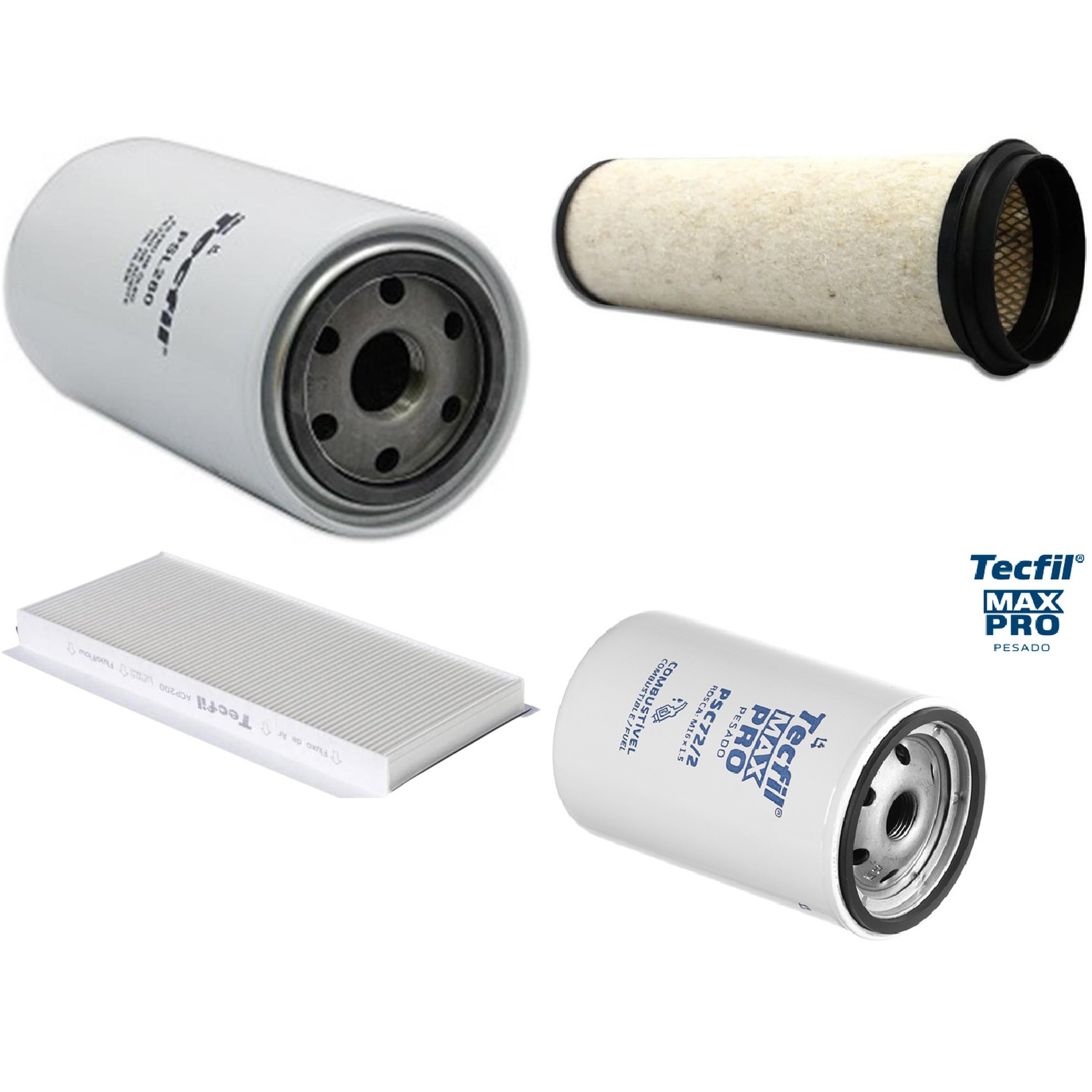 Kit Filtros de Ar do Motor, Óleo, Cabine e Combustível - Tecfil - ACP200 / AS836 / PSC72/2 / PSL280
