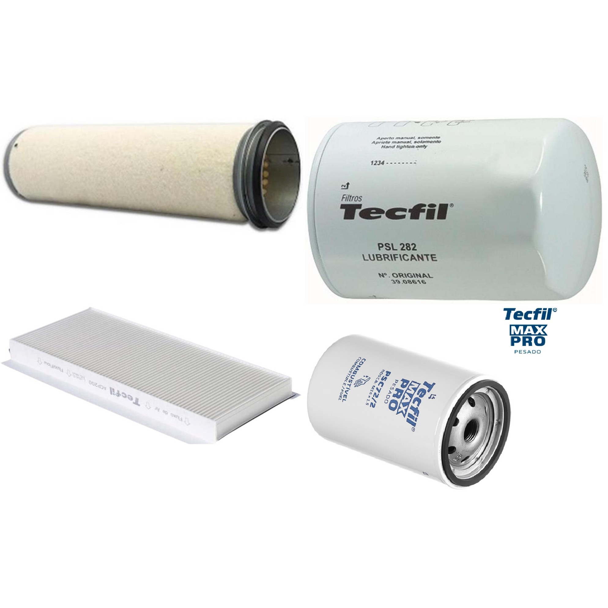 Kit Filtros de Ar do Motor, Óleo, Cabine e Combustível - Tecfil - ACP200 / AS820 / PSC72/2 / PSL282