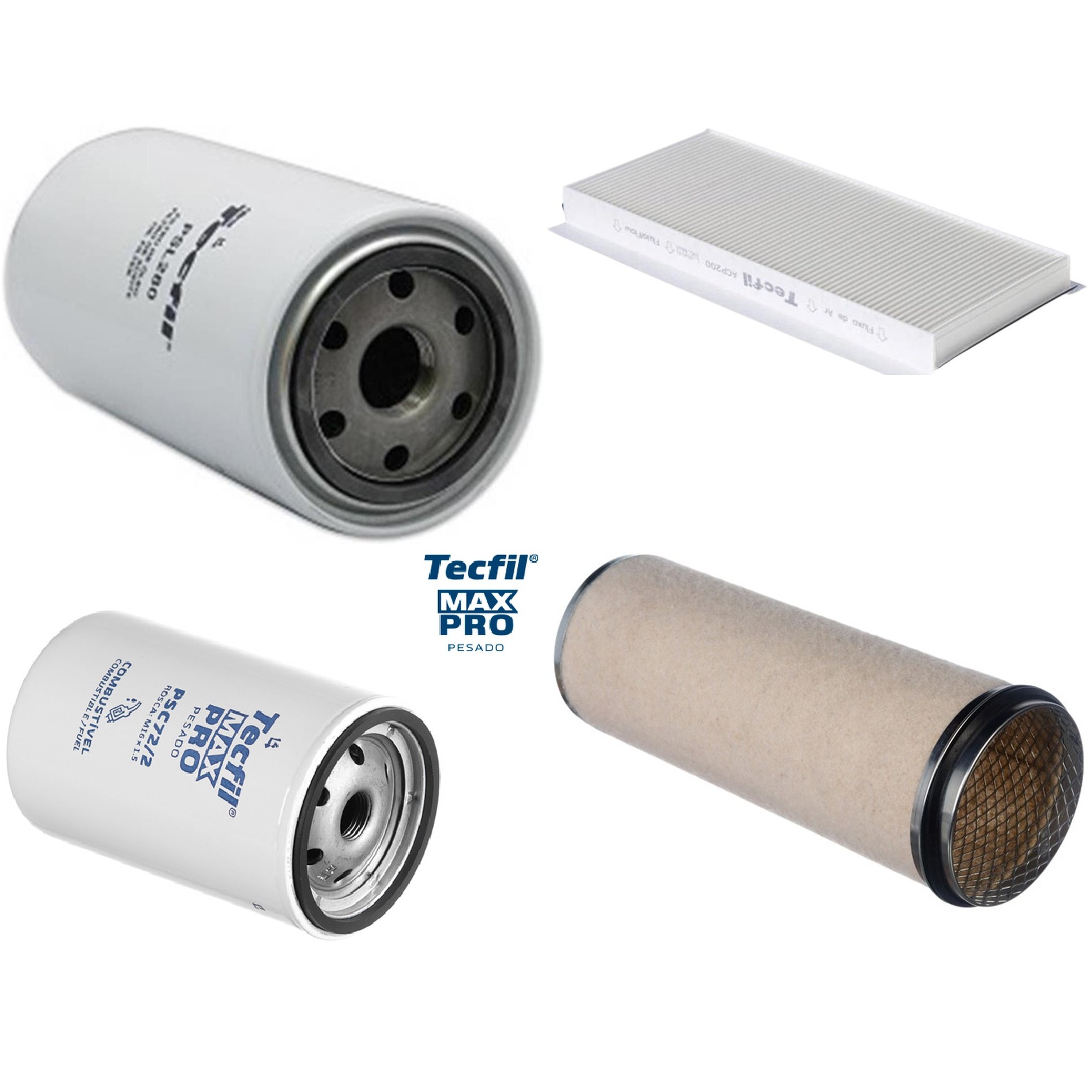 Kit Filtros de Ar do Motor, Óleo, Cabine e Combustível - Tecfil - ACP200 / AS835 / PSC72/2 / PSL280