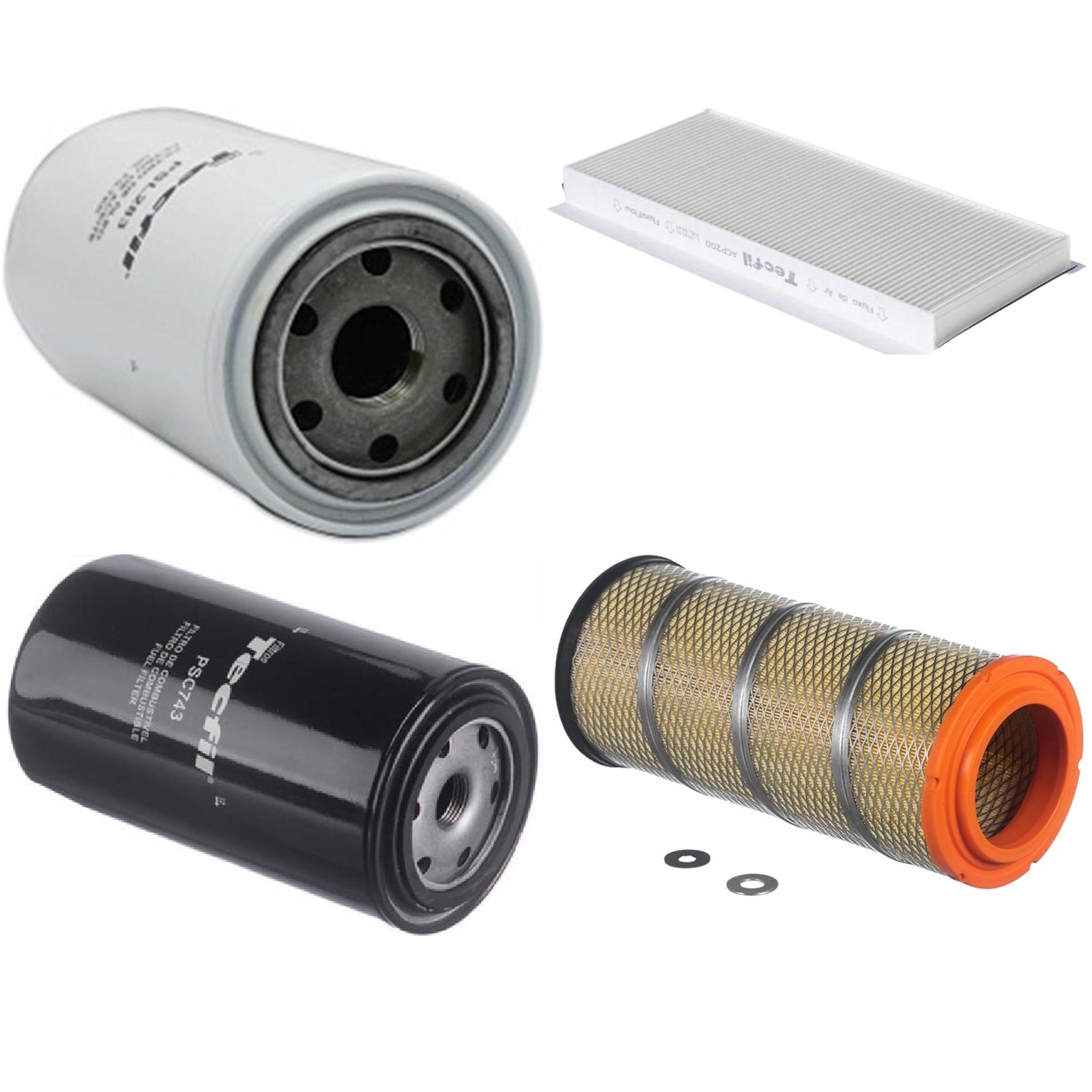 Kit Filtros de Ar do Motor, Óleo, Cabine e Combustível - Tecfil - ACP200 / ARS7998 / PSC743 / PSL283