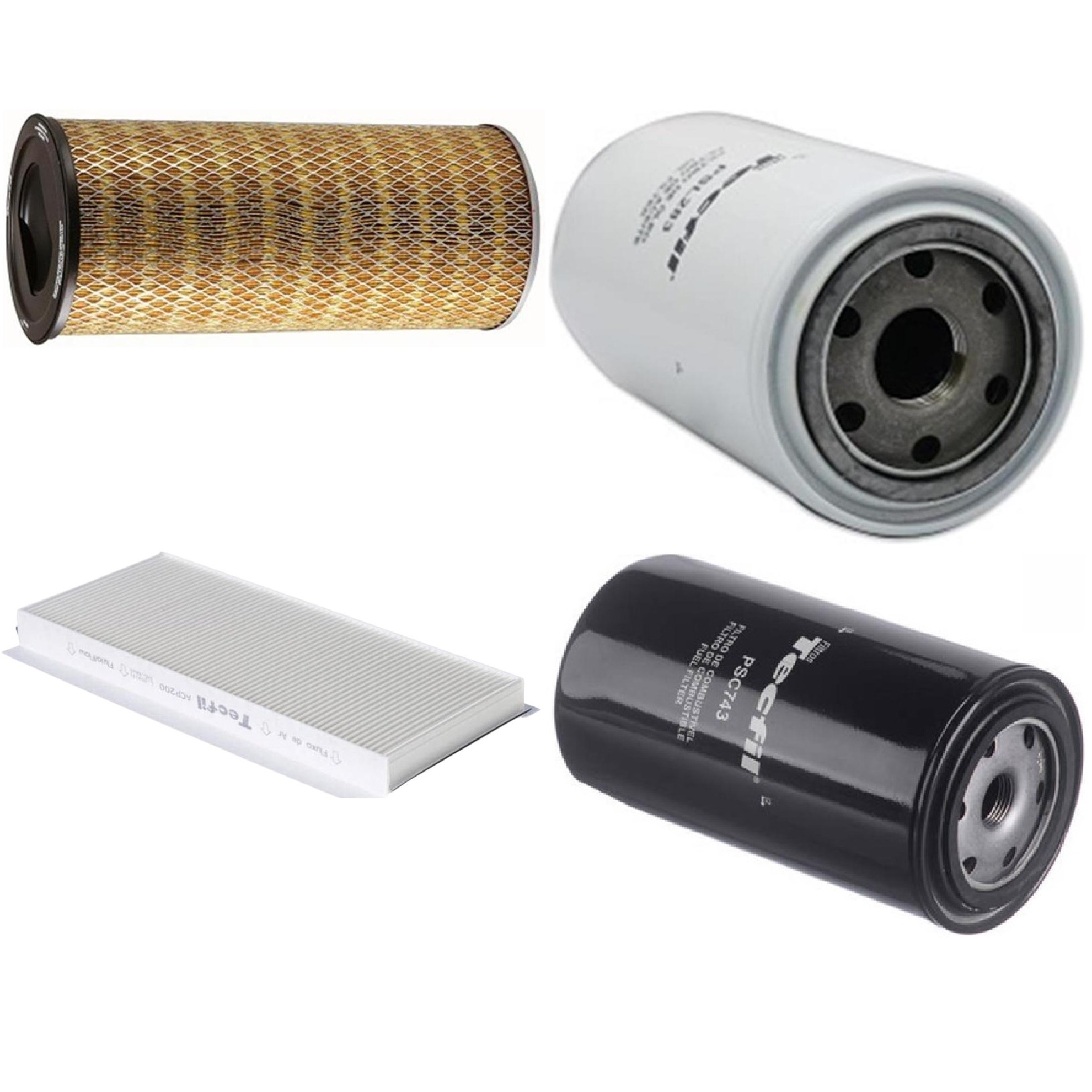 Kit Filtros de Ar do Motor, Óleo, Cabine e Combustível - Tecfil - ACP200 / AP7998 / PSC743 / PSL283