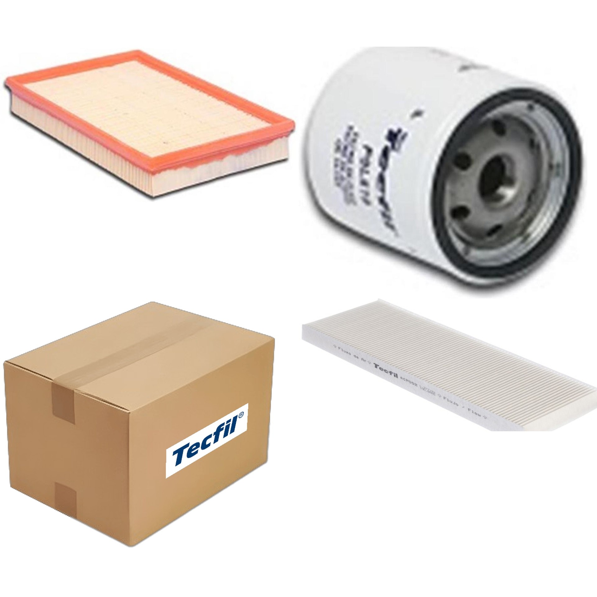 Kit Filtros de Ar do Motor, Óleo, Cabine e Combustível - Tecfil - ACP002 / ARL8836 / GI03/7 / PSL619