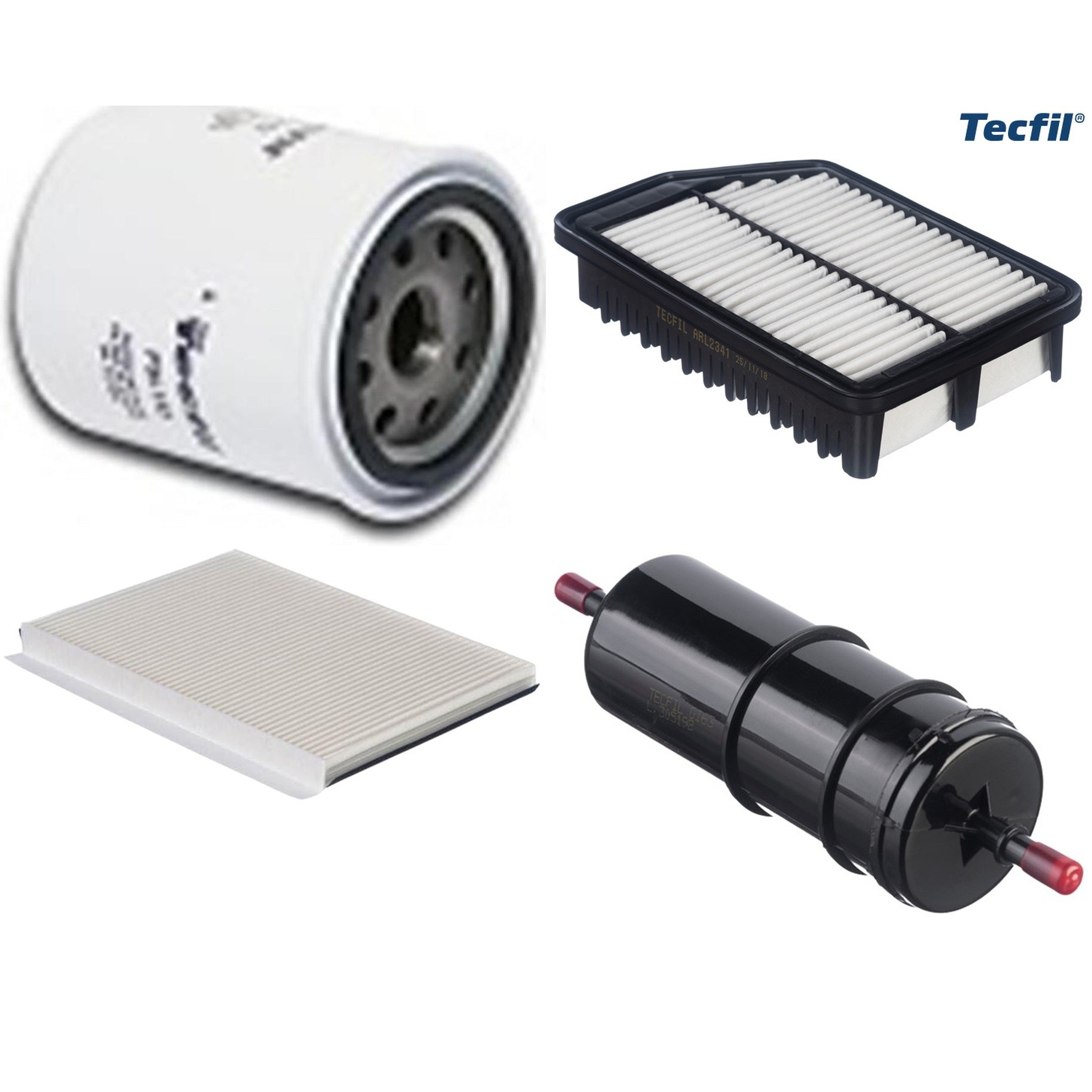 Kit Filtros de Ar do Motor, Óleo, Cabine e Combustível - Tecfil - ACP979 / ARL2341 / GI63 / PSL152