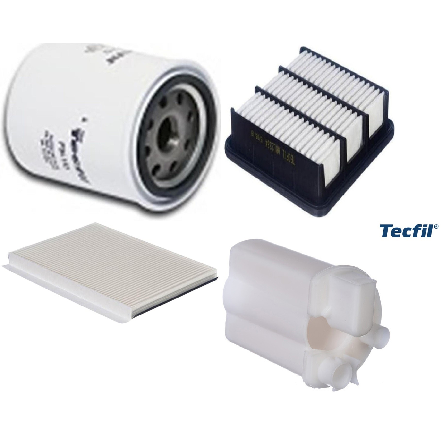 Kit Filtros de Ar do Motor, Óleo, Cabine e Combustível - Tecfil - ACP979 / ARL2334 / FBT2360 / PSL152