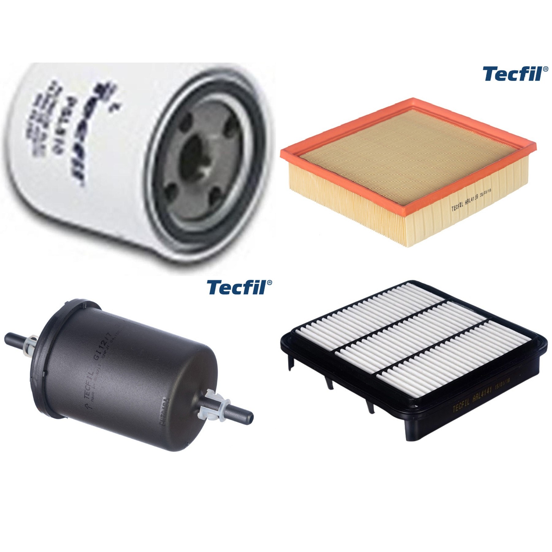 Kit Filtros de Ar do Motor, Óleo, Cabine e Combustível - Tecfil - ARL4139 / ARL4141 / GI12/7 / PSL818