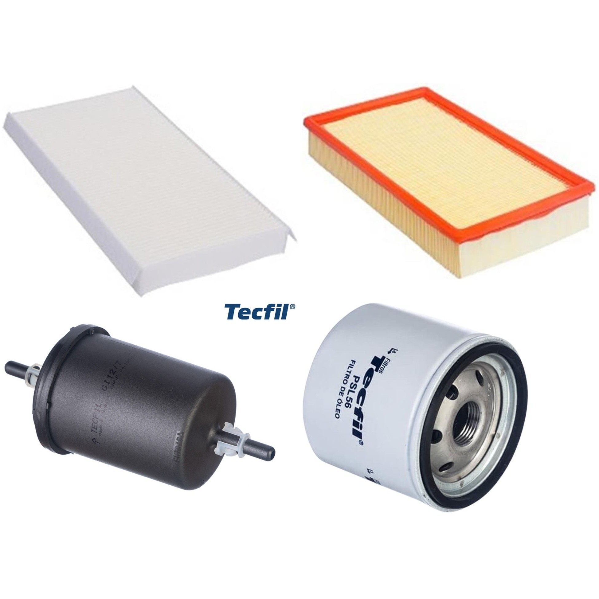 Kit Filtros de Ar do Motor, Óleo, Cabine e Combustível - Tecfil - ACP305 / ARL6091 / GI12/7 / PSL56