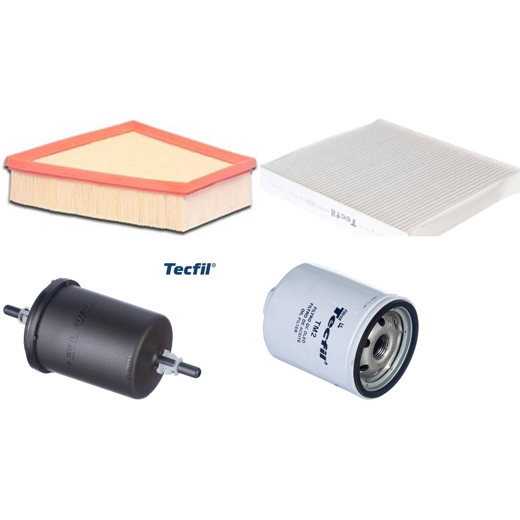 Kit Filtros de Ar do Motor, Óleo, Cabine e Combustível - Tecfil - ACP303 / ART6098 / GI12/7 / PSL34MP-(TM2)