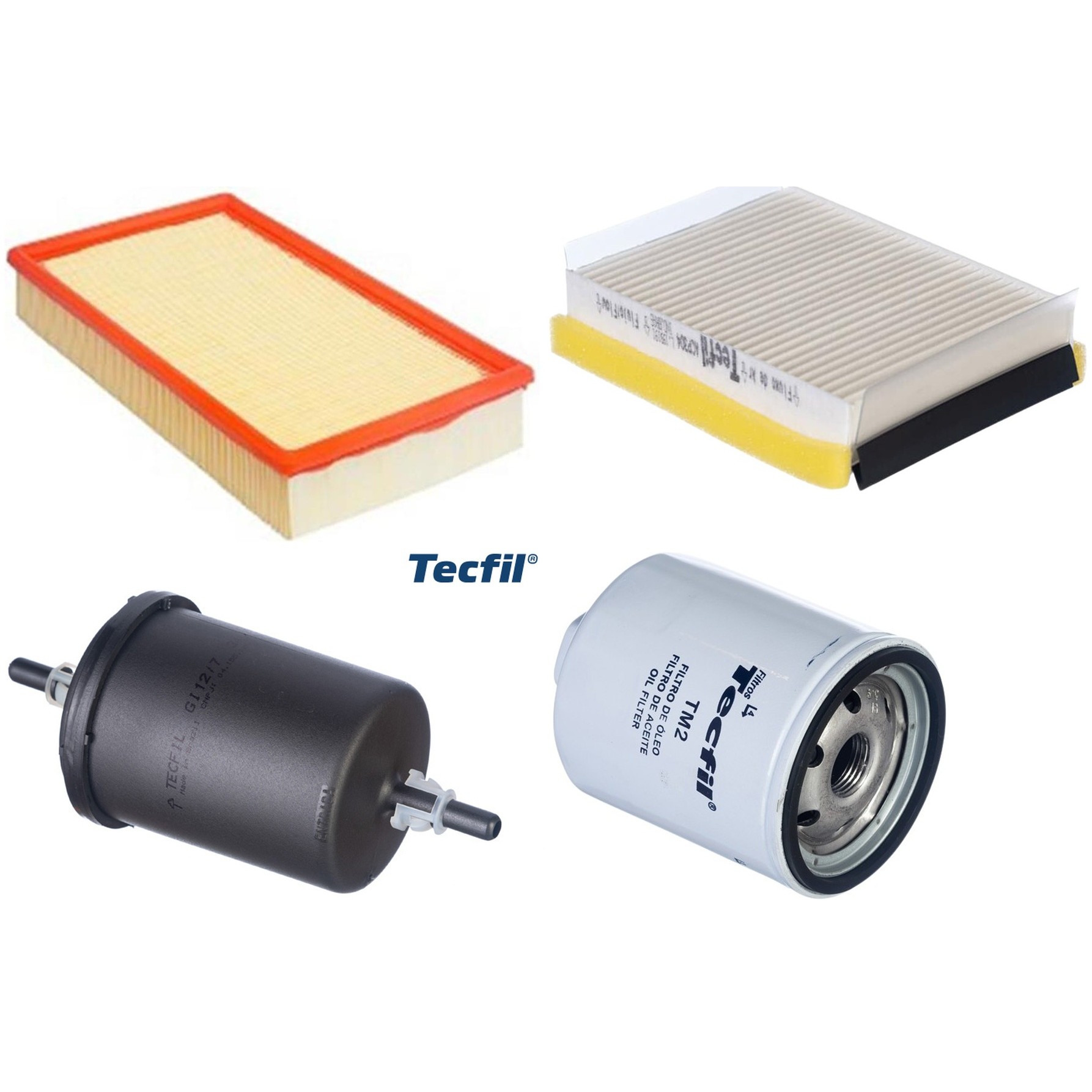 Kit Filtros de Ar do Motor, Óleo, Cabine e Combustível - Tecfil - ACP304 / ARL6091 / GI12/7 / PSL34MP-(TM2)