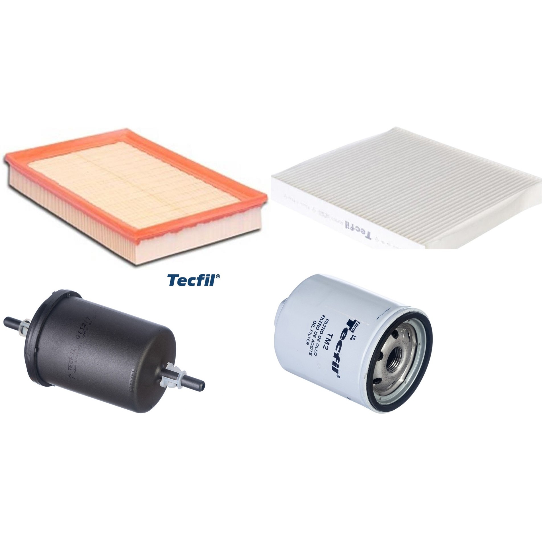Kit Filtros de Ar do Motor, Óleo, Cabine e Combustível - Tecfil - ACP303 / ARL6095 / GI12/7 / PSL34MP-(TM2)