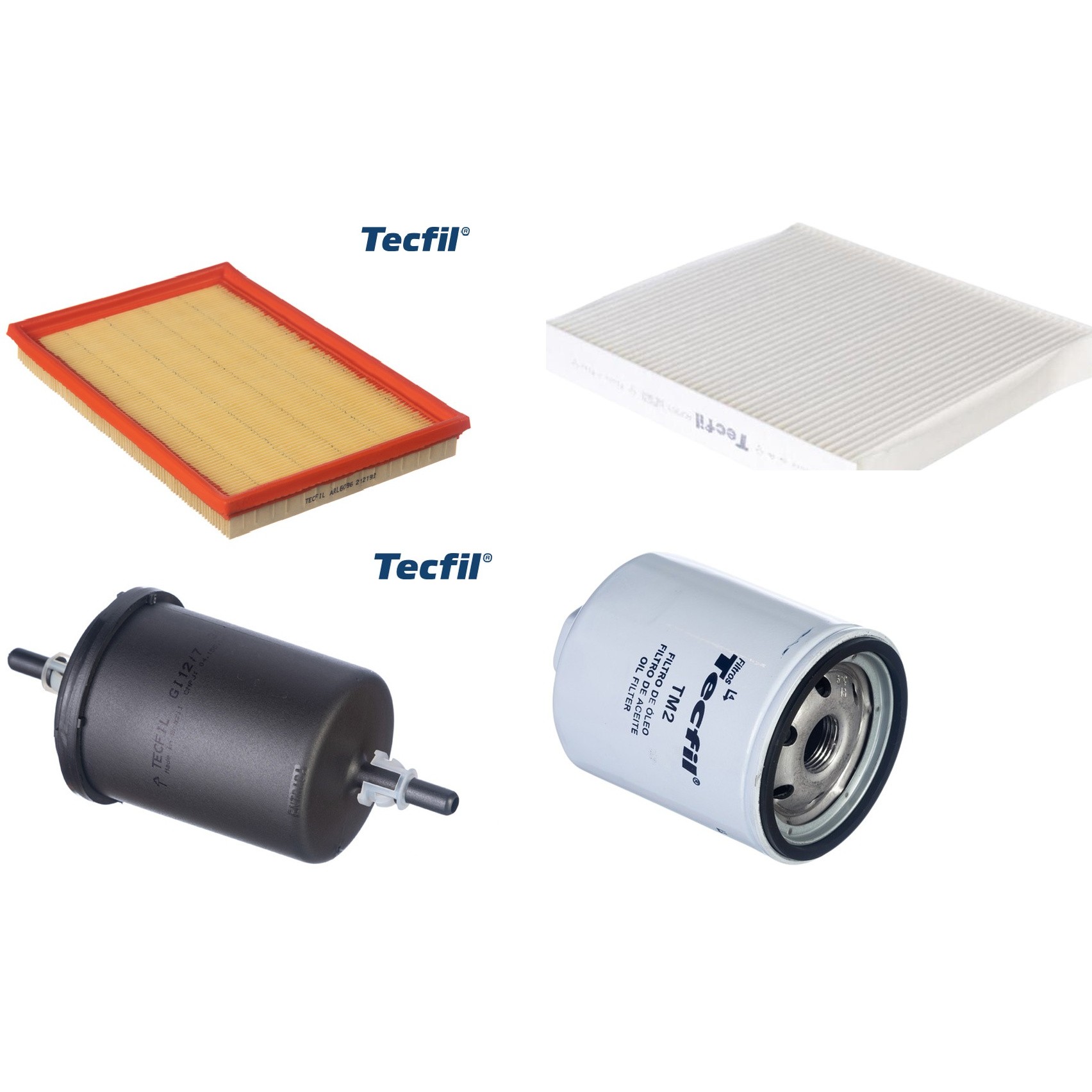 Kit Filtros de Ar do Motor, Óleo, Cabine e Combustível - Tecfil - ACP303 / ARL6096 / GI12/7 / PSL34MP-(TM2)
