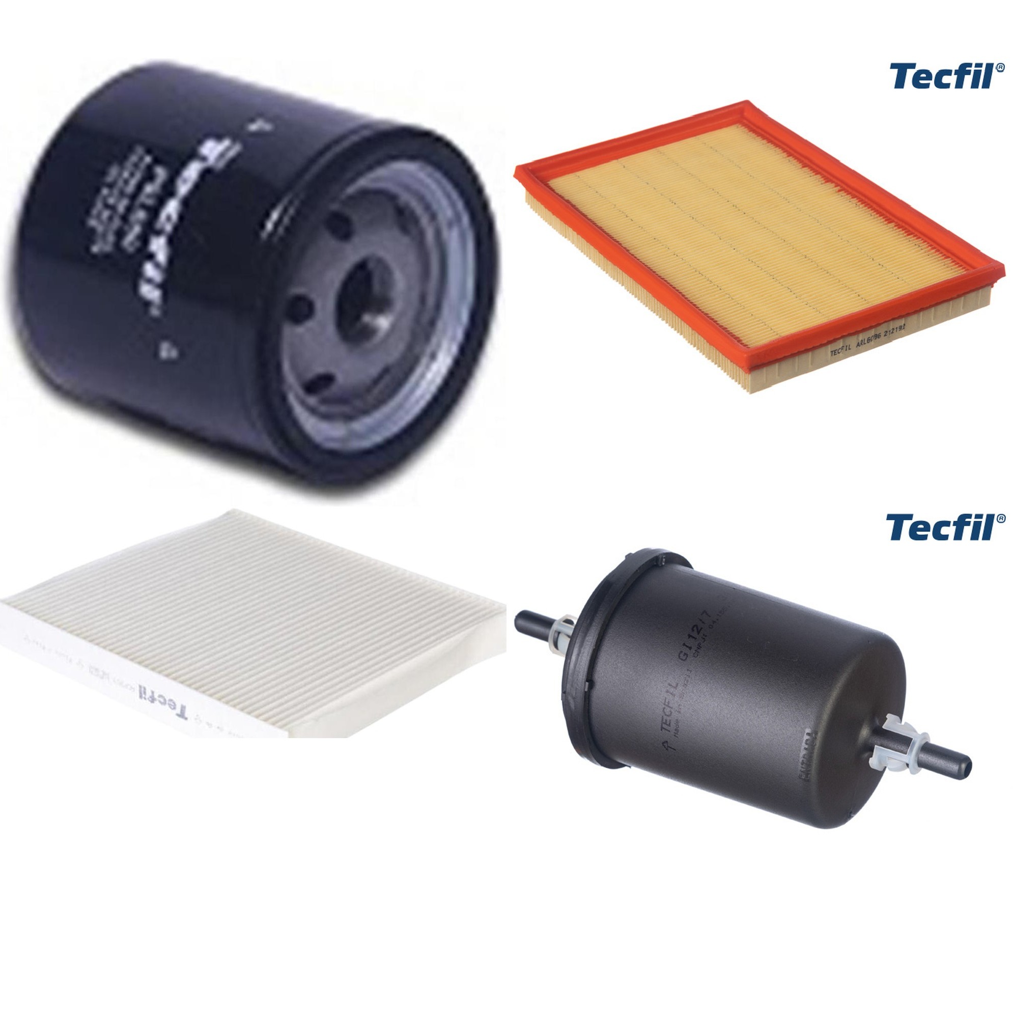Kit Filtros de Ar do Motor, Óleo, Cabine e Combustível - Tecfil - ACP303 / ARL6096 / GI12/7 / PSL560